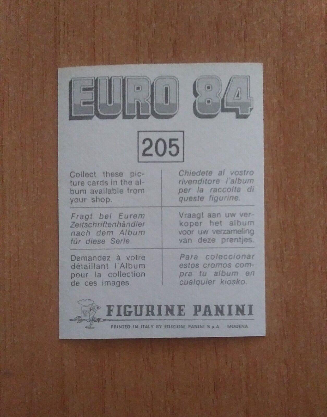 FIGURINE CALCIATORI PANINI EURO 84 (N. 126-258) SCEGLI DAL MENU A TENDINA