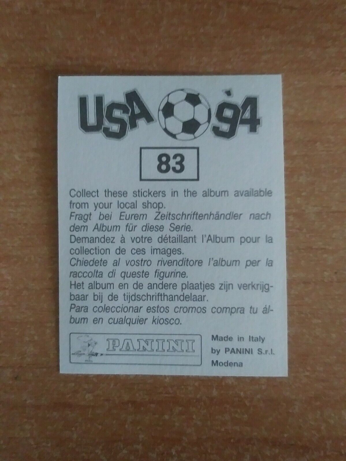 FIGURINE CALCIATORI PANINI USA 94 (N. 1-259) SCEGLI DAL MENU A TENDINA