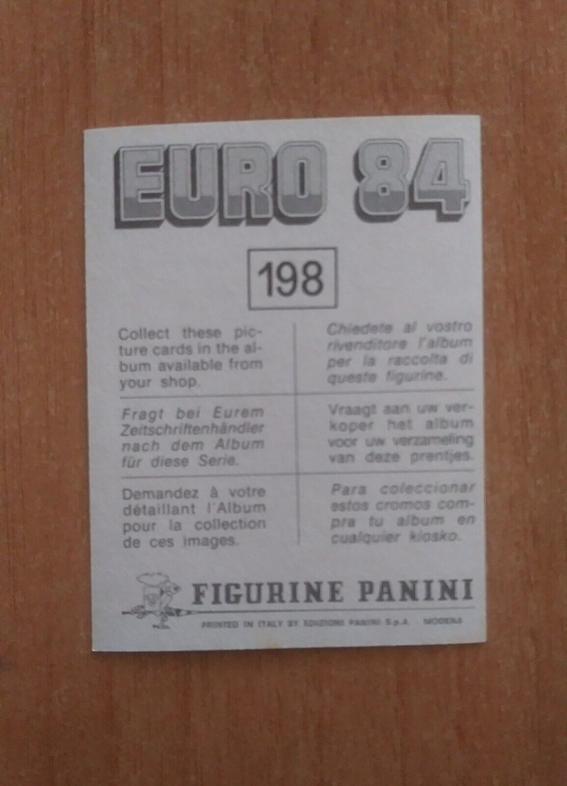 FIGURINE CALCIATORI PANINI EURO 84 (N. 126-258) SCEGLI DAL MENU A TENDINA