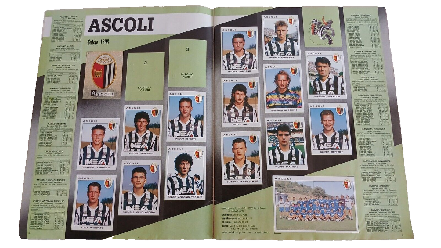 ALBUM CALCIATORI PANINI 1991-92