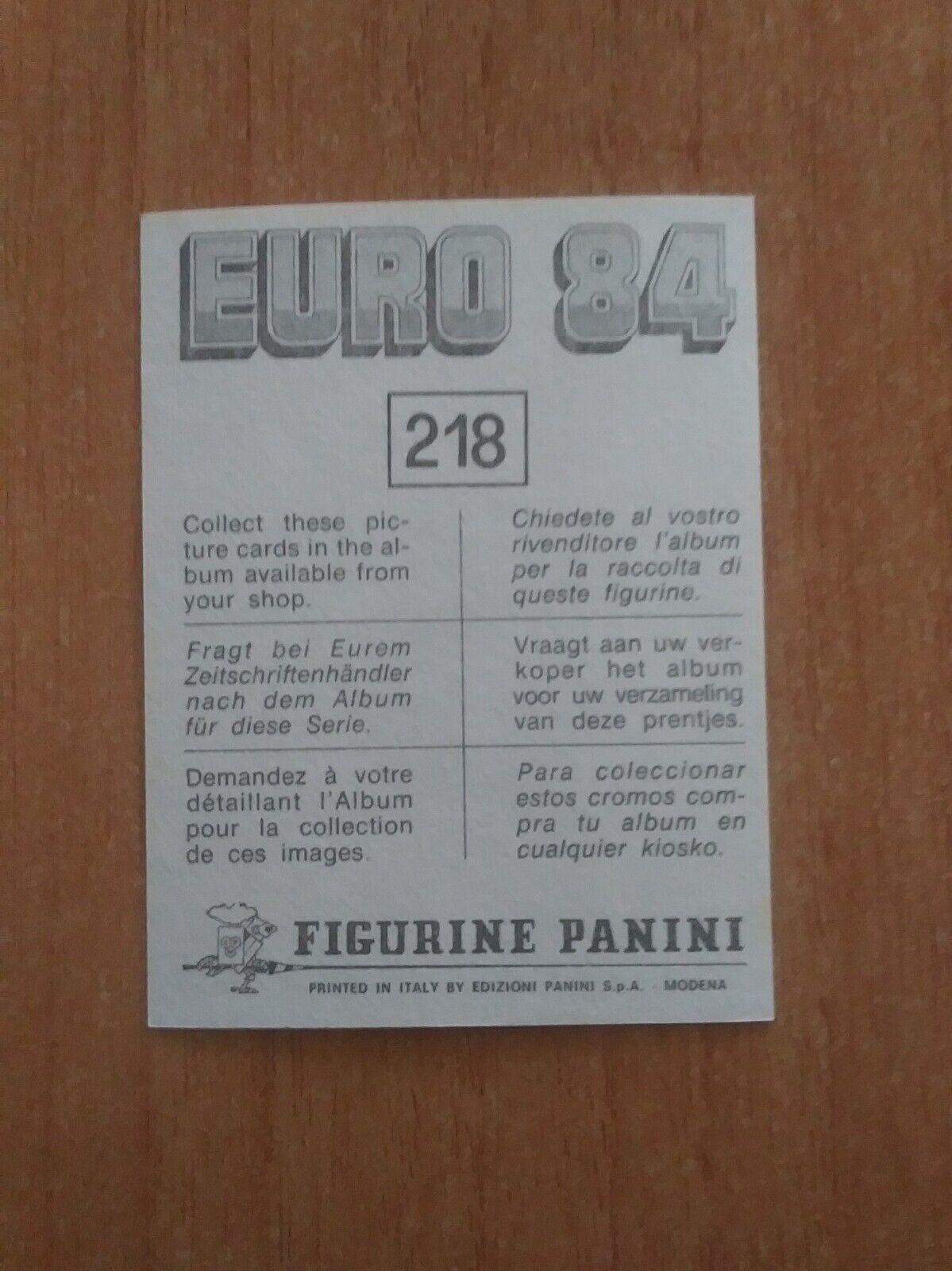 FIGURINE CALCIATORI PANINI EURO 84 (N. 126-258) SCEGLI DAL MENU A TENDINA