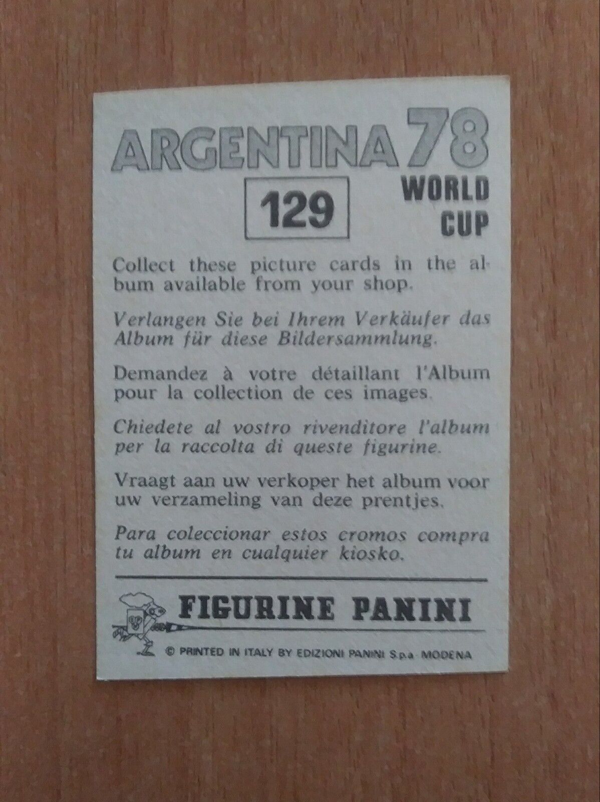 FIGURINE CALCIATORI PANINI ARGENTINA 78 (N. 1-204) SCEGLI DAL MENU A TENDINA