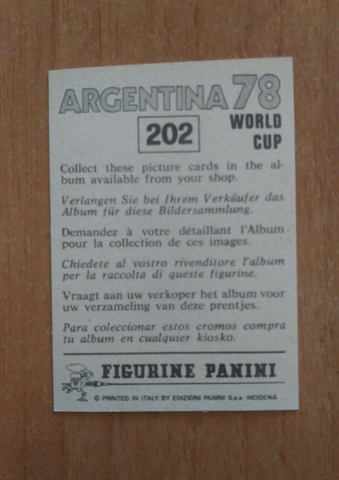 FIGURINE CALCIATORI PANINI ARGENTINA 78 (N. 1-204) SCEGLI DAL MENU A TENDINA