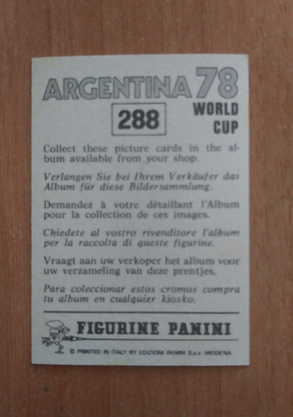 FIGURINE CALCIATORI PANINI ARGENTINA 78 (N. 205-400) SCEGLI DAL MENU A TENDINA