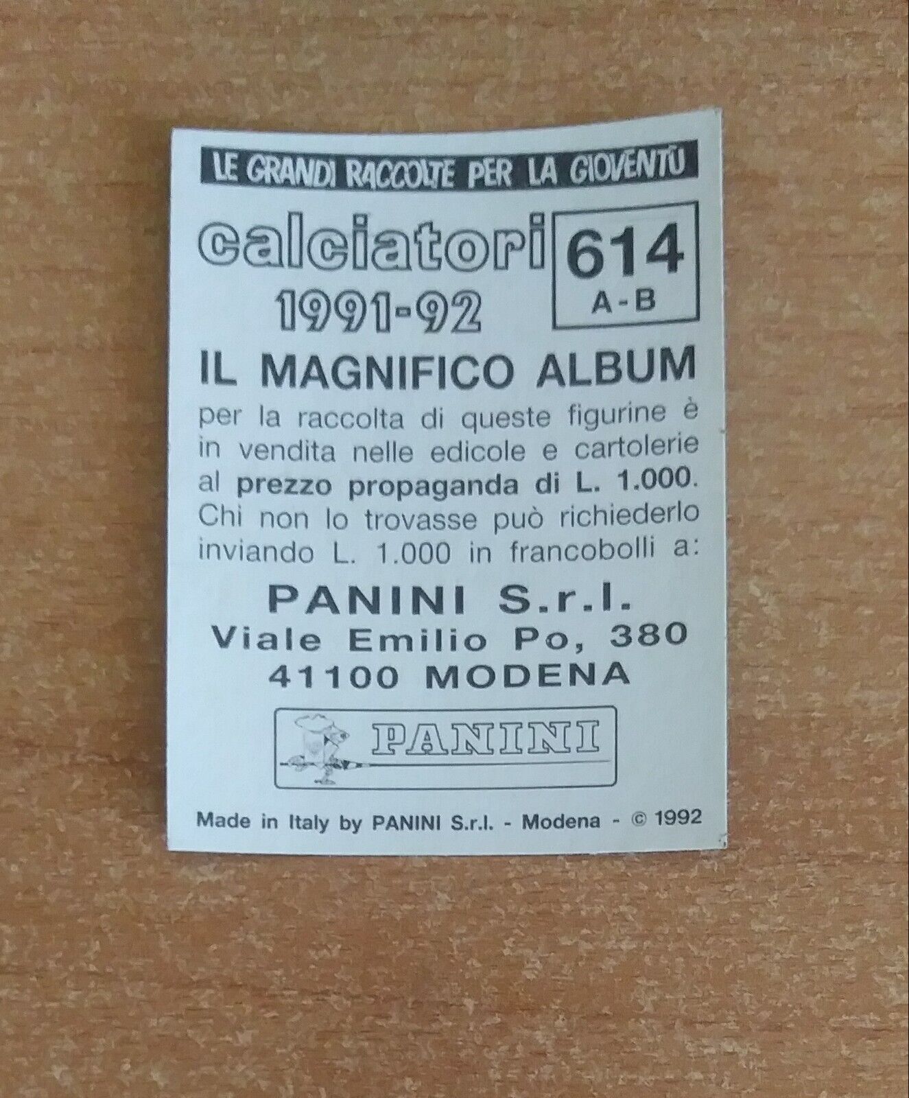 FIGURINE CALCIATORI PANINI 1991-1992 (N. 384-614) SCEGLI DAL MENU A TENDINA