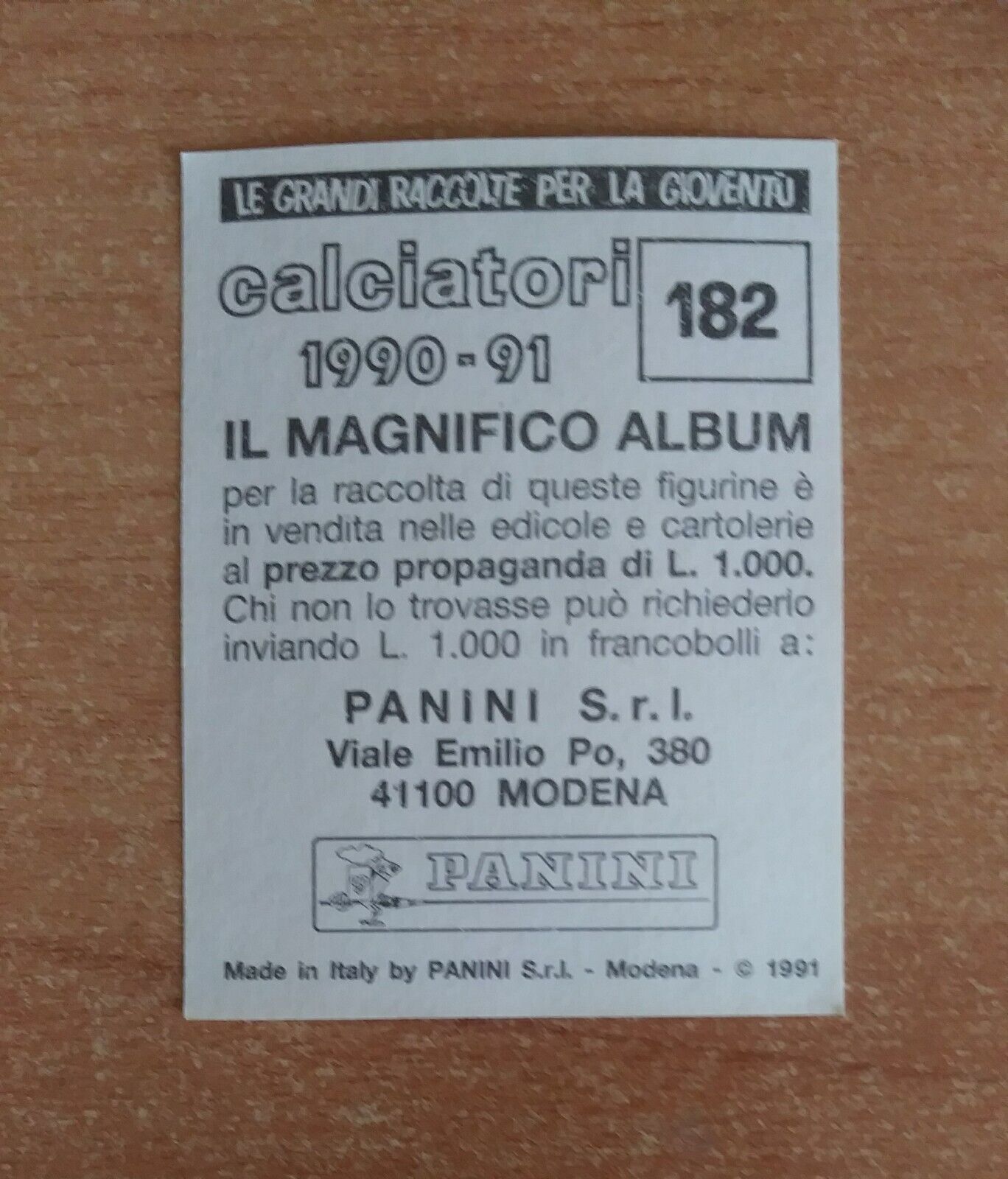 FIGURINE CALCIATORI PANINI 1990-1991 (N. 1-339) SCEGLI DAL MENU A TENDINA