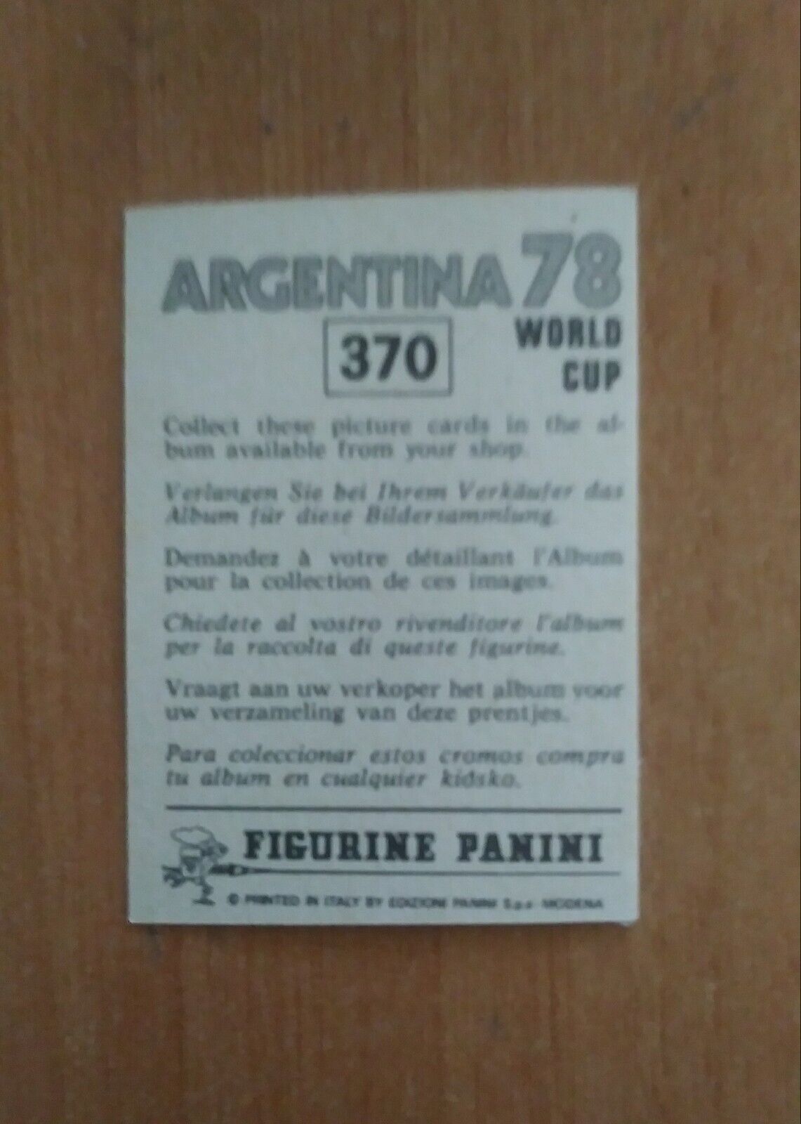 FIGURINE CALCIATORI PANINI ARGENTINA 78 (N. 205-400) SCEGLI DAL MENU A TENDINA