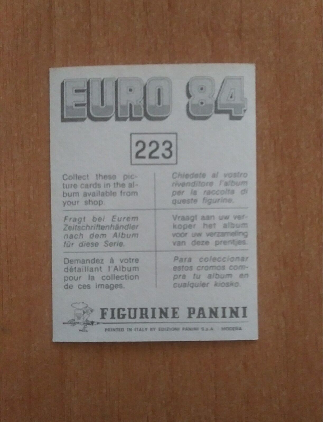 FIGURINE CALCIATORI PANINI EURO 84 (N. 126-258) SCEGLI DAL MENU A TENDINA