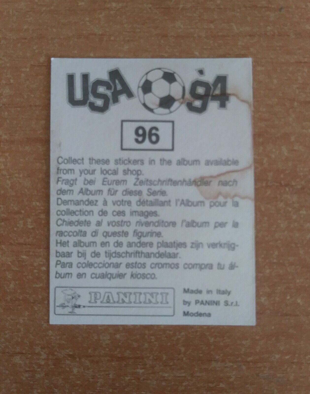 FIGURINE CALCIATORI PANINI USA 94 (N. 1-259) SCEGLI DAL MENU A TENDINA