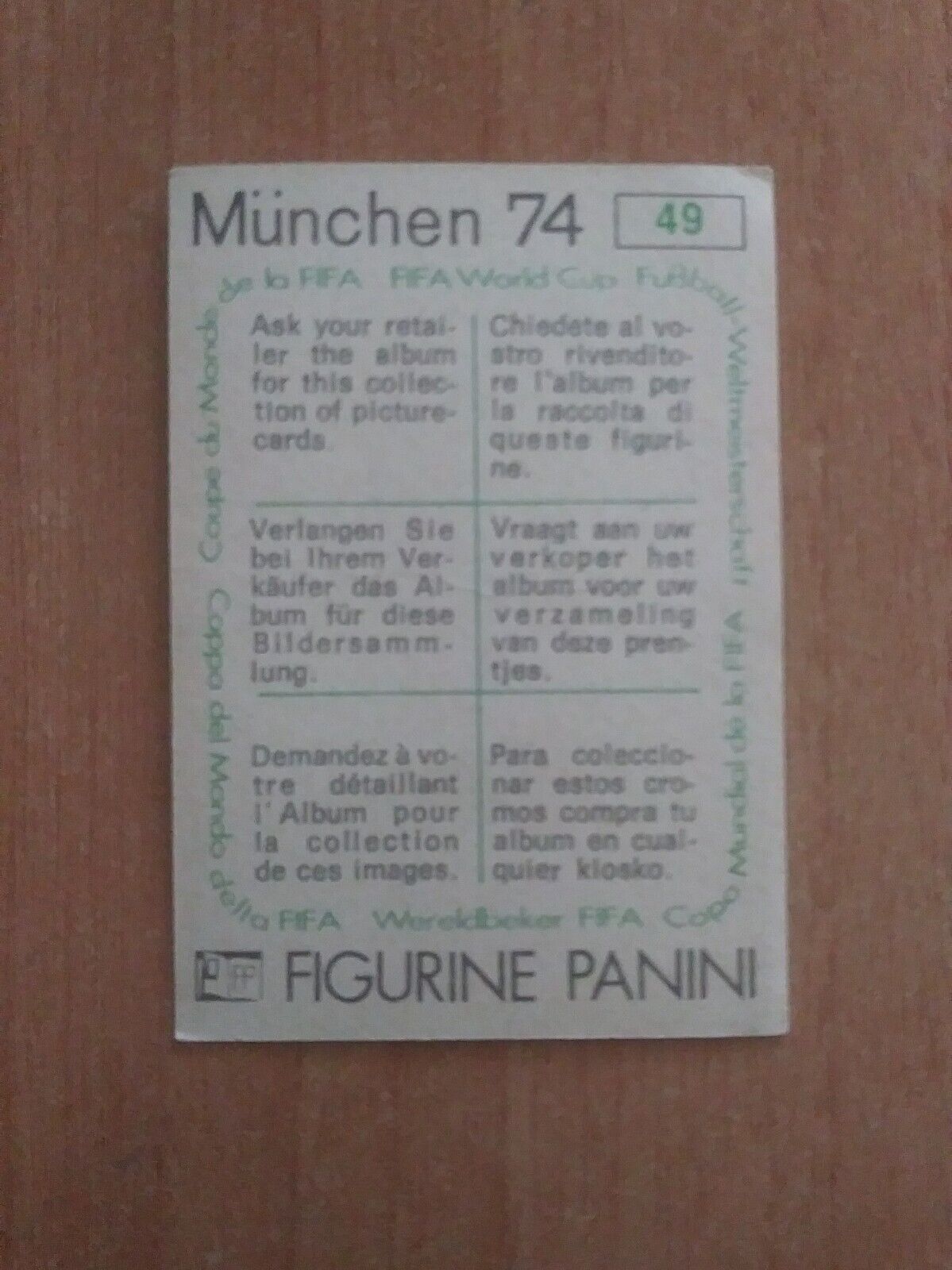 FIGURINE CALCIATORI PANINI MUNCHEN 74 (N. 1-269) SCEGLI DAL MENU A TENDINA