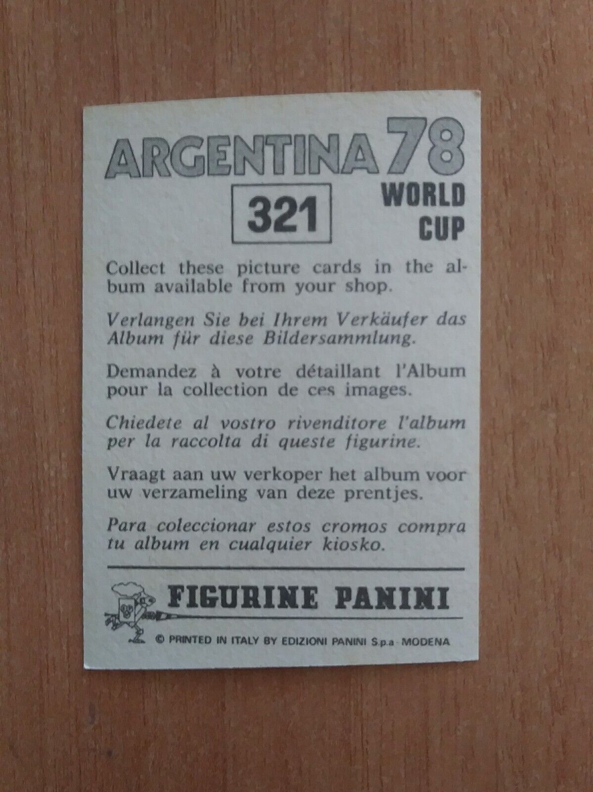 FIGURINE CALCIATORI PANINI ARGENTINA 78 (N. 205-400) SCEGLI DAL MENU A TENDINA