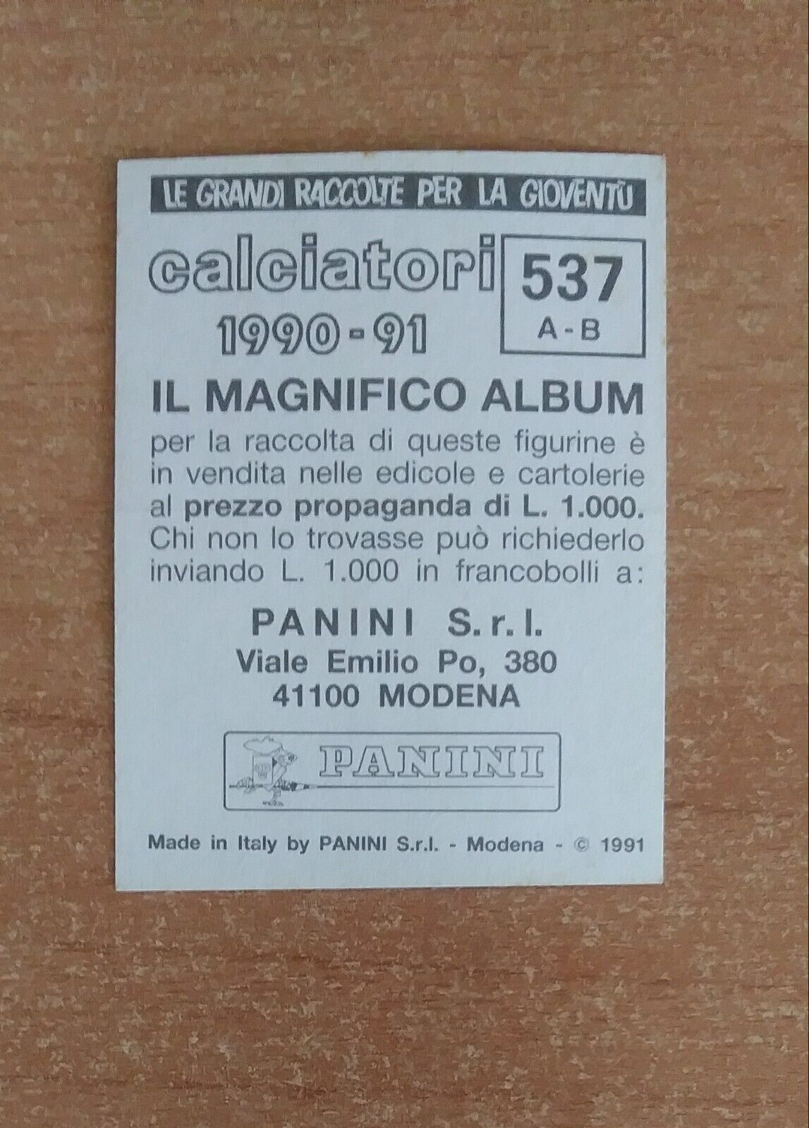 FIGURINE CALCIATORI PANINI 1990-1991 (N. 345-545) SCEGLI DAL MENU A TENDINA