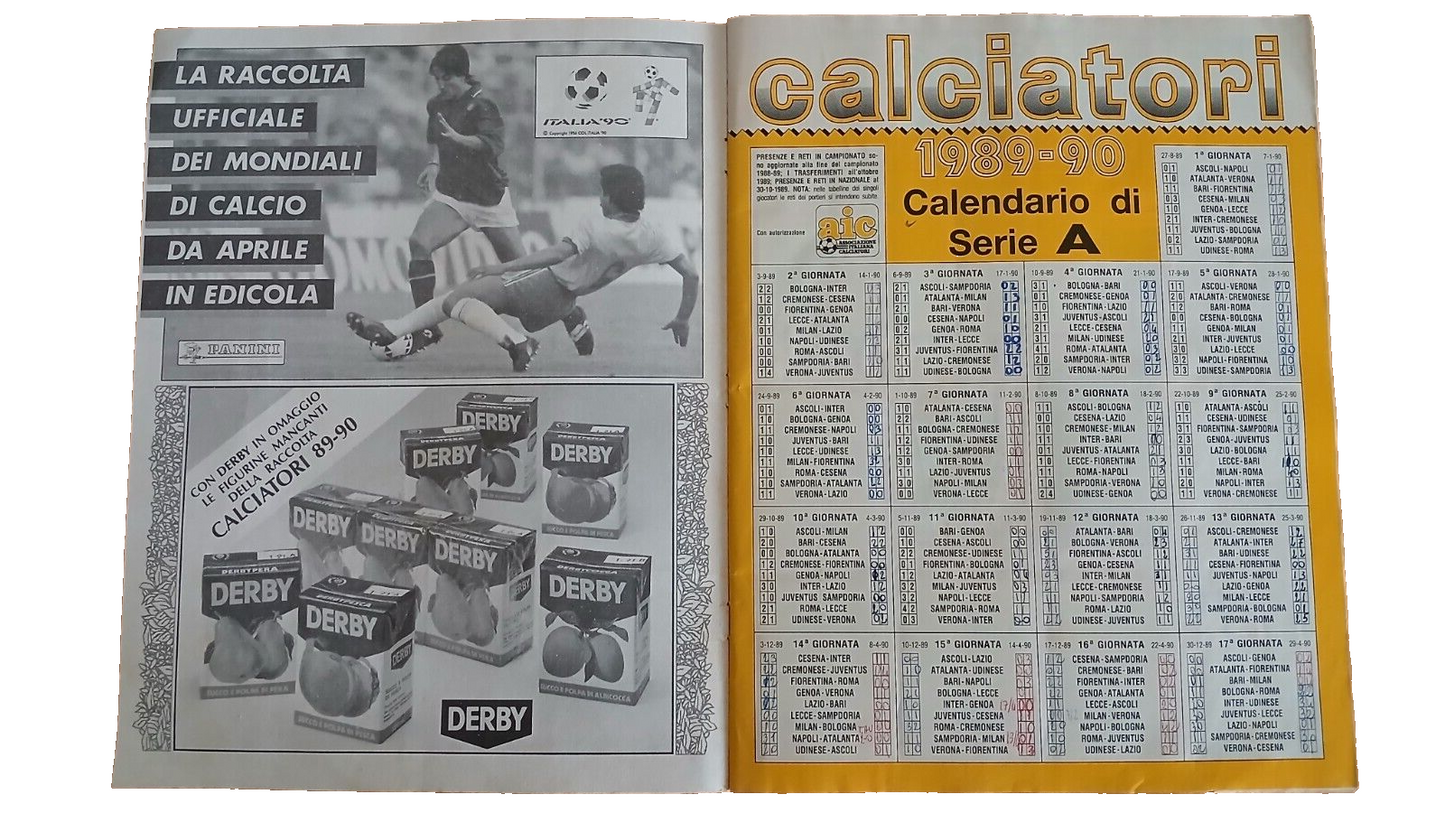 ALBUM CALCIATORI PANINI 1989-90