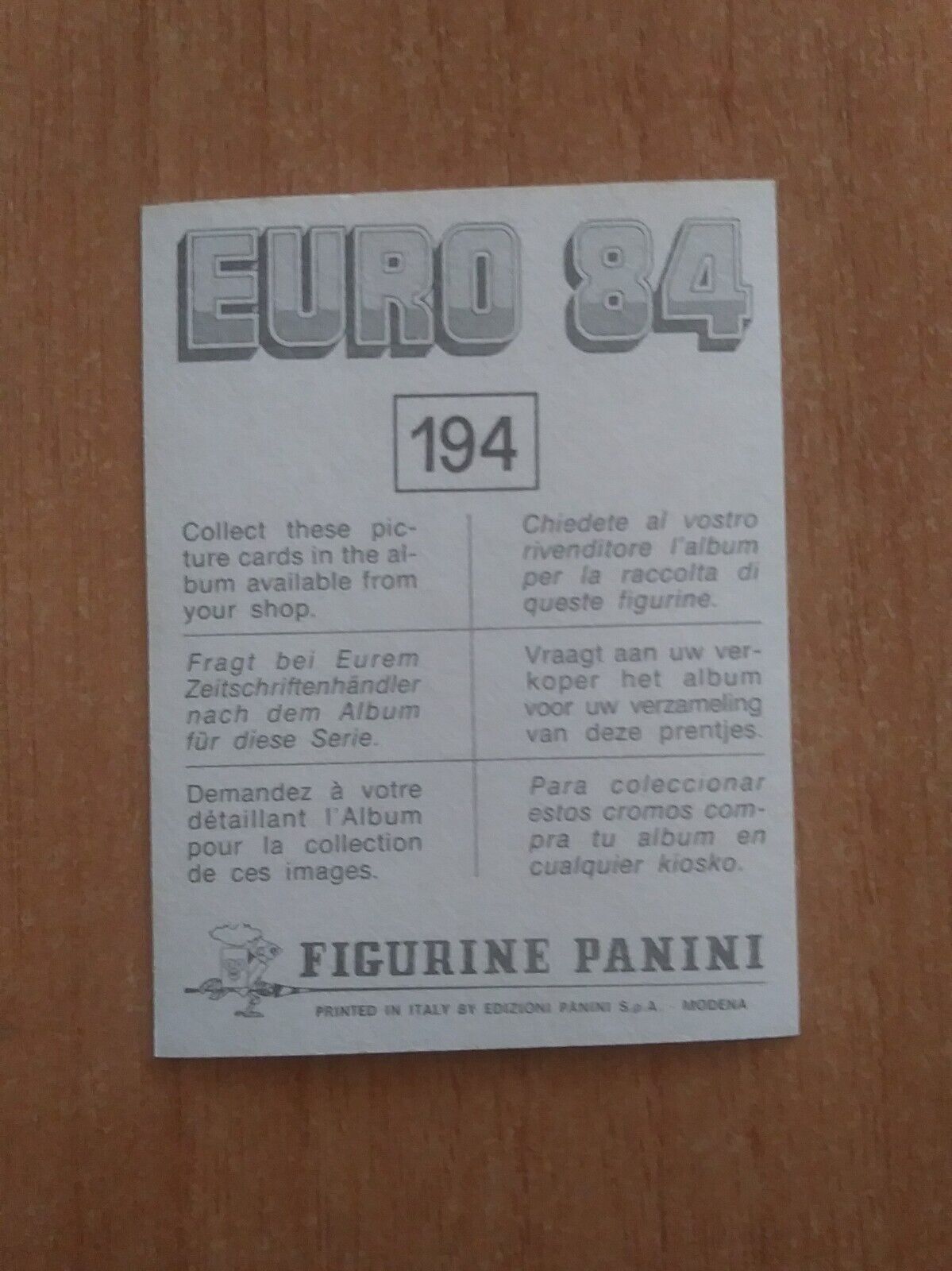 FIGURINE CALCIATORI PANINI EURO 84 (N. 126-258) SCEGLI DAL MENU A TENDINA