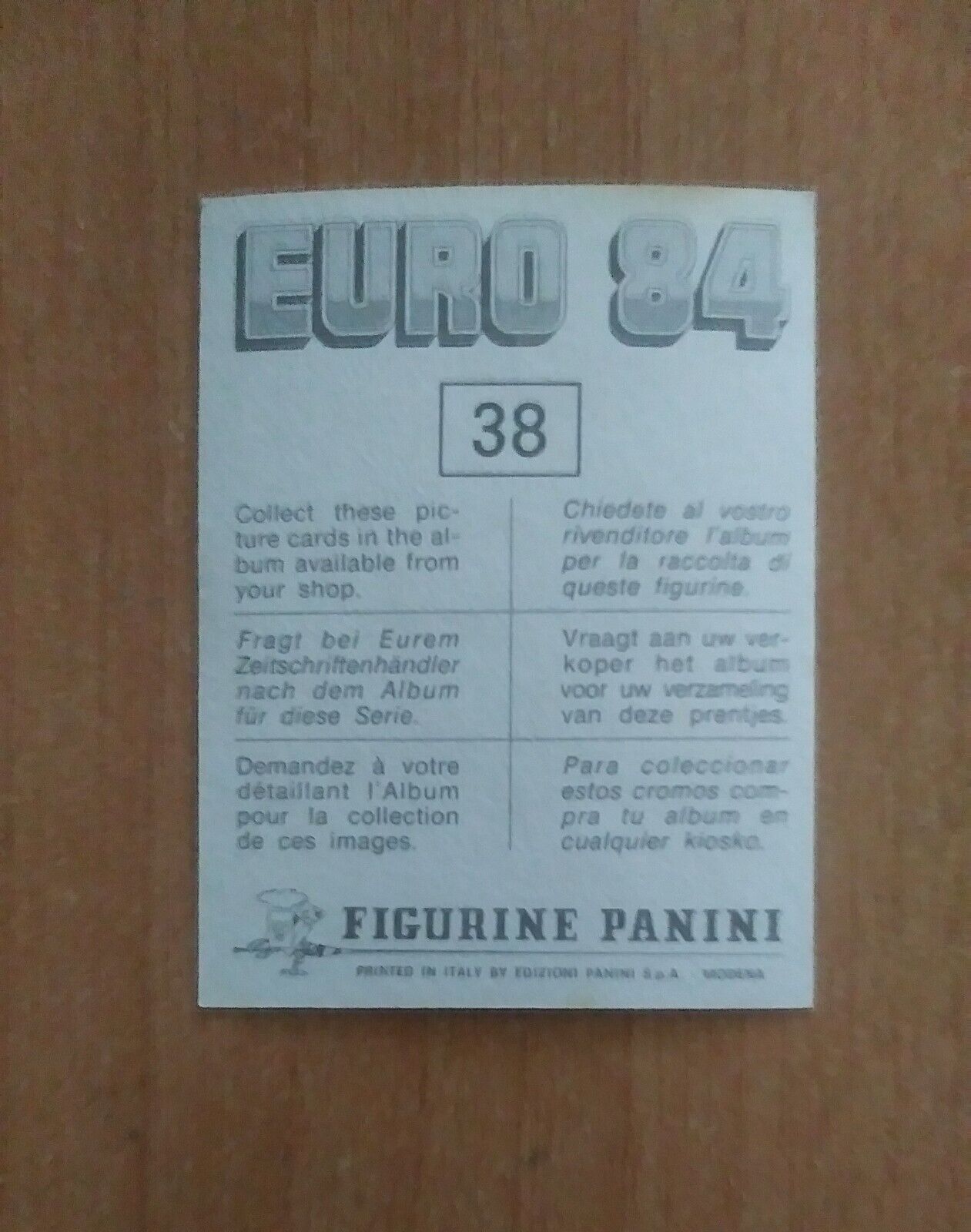 FIGURINE CALCIATORI PANINI EURO 84 (N. 1-127) SCEGLI DAL MENU A TENDINA