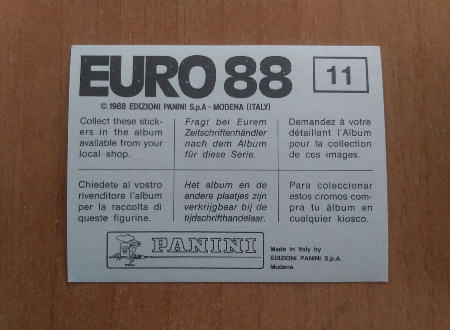 FIGURINE CALCIATORI PANINI EURO 88 SCEGLI DAL MENU A TENDINA