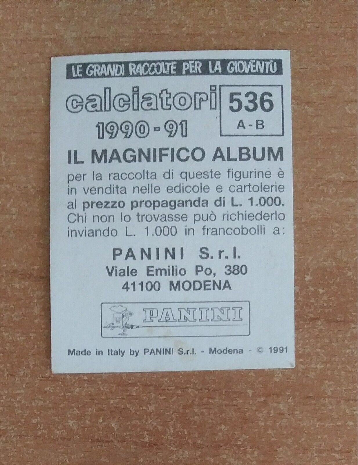 FIGURINE CALCIATORI PANINI 1990-1991 (N. 345-545) SCEGLI DAL MENU A TENDINA