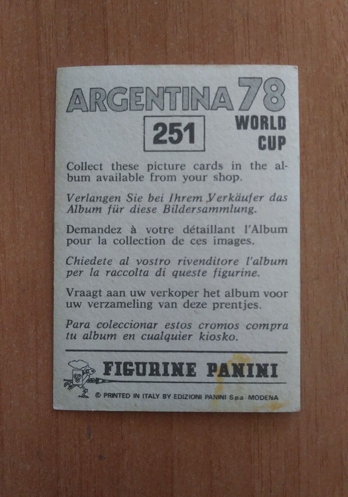 FIGURINE CALCIATORI PANINI ARGENTINA 78 (N. 205-400) SCEGLI DAL MENU A TENDINA