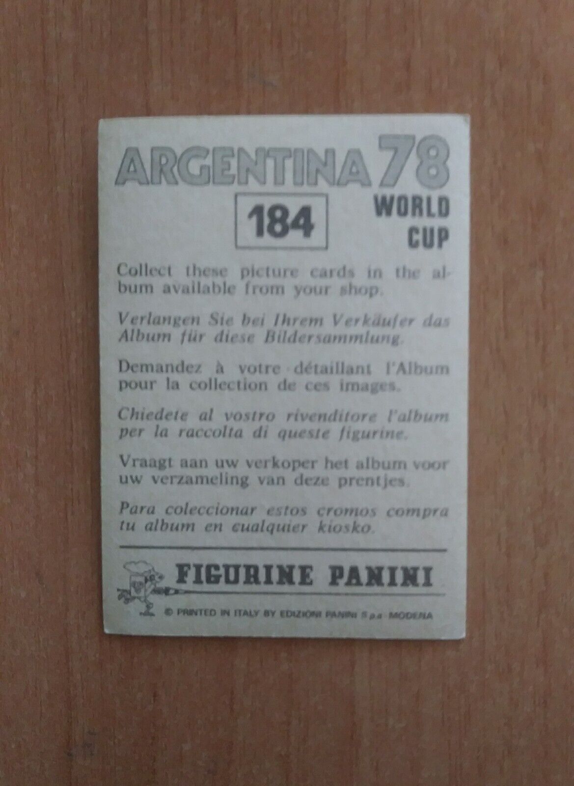 FIGURINE CALCIATORI PANINI ARGENTINA 78 (N. 1-204) SCEGLI DAL MENU A TENDINA