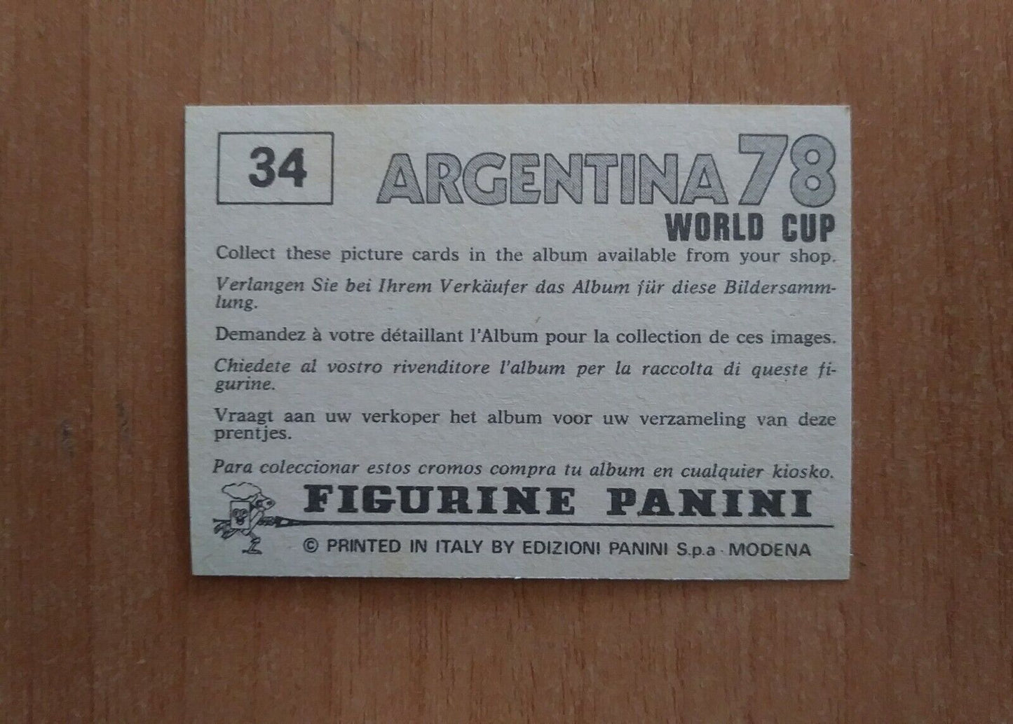 FIGURINE CALCIATORI PANINI ARGENTINA 78 (N. 1-204) SCEGLI DAL MENU A TENDINA