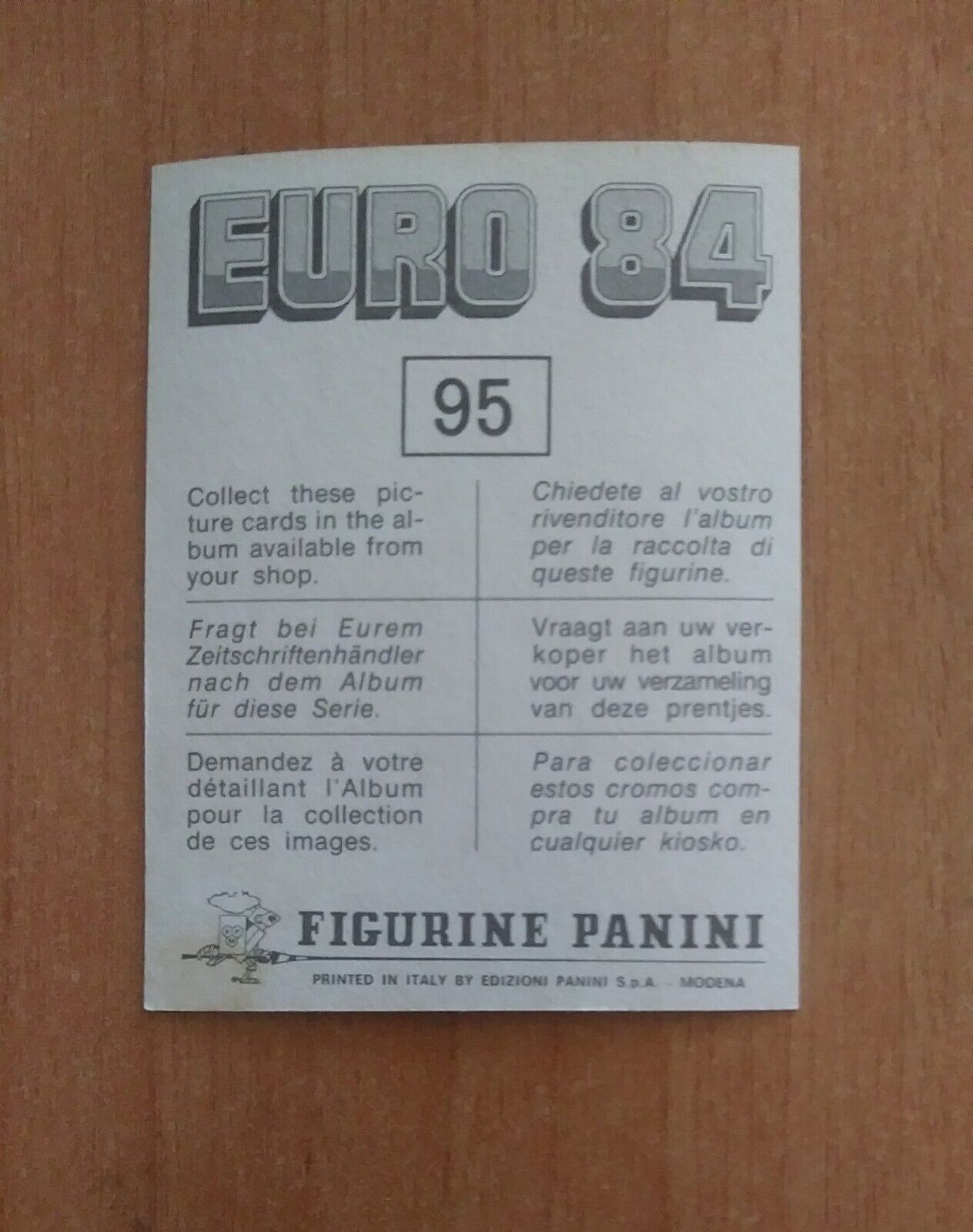 FIGURINE CALCIATORI PANINI EURO 84 (N. 1-127) SCEGLI DAL MENU A TENDINA