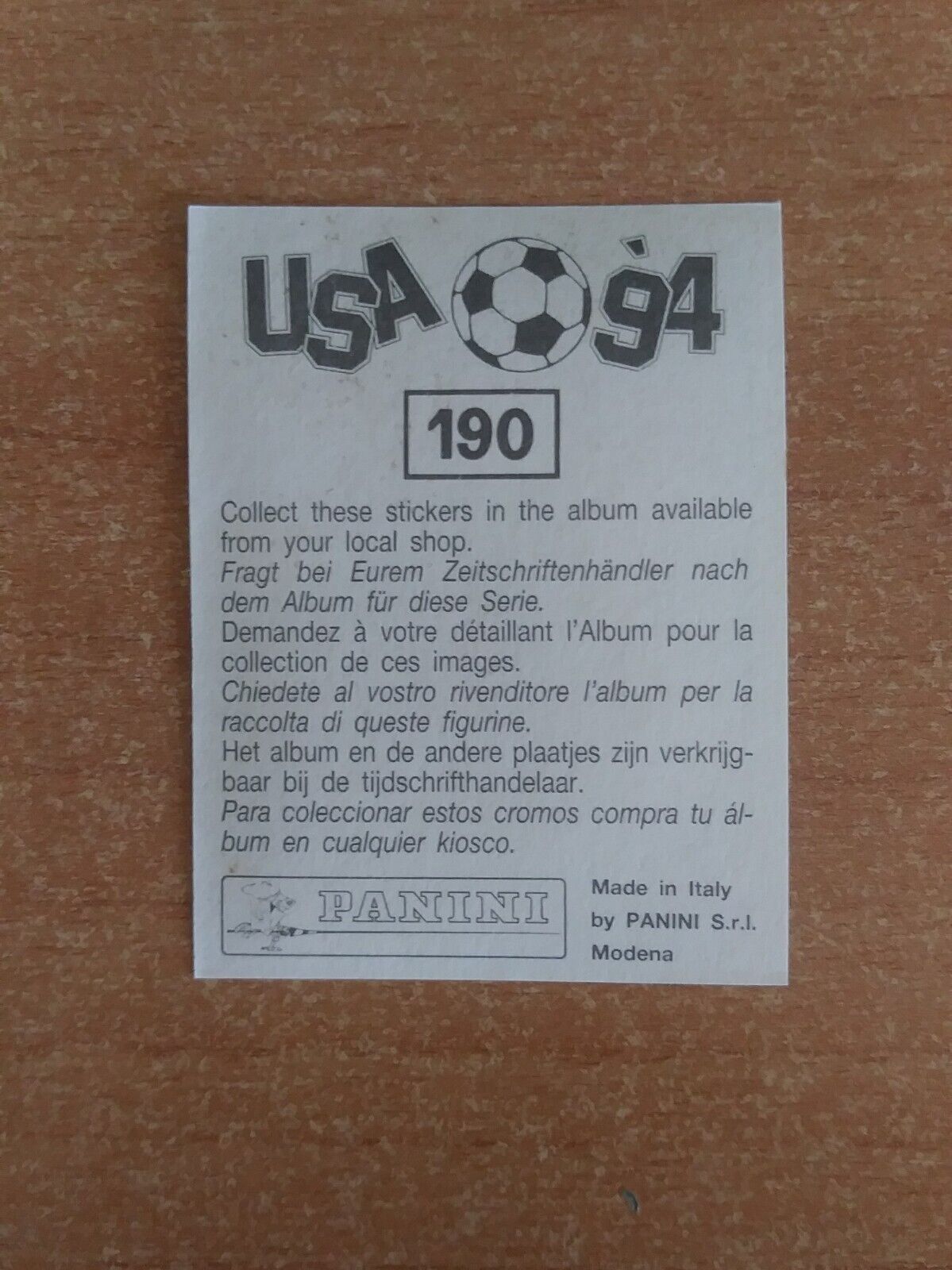 FIGURINE CALCIATORI PANINI USA 94 (N. 1-259) SCEGLI DAL MENU A TENDINA