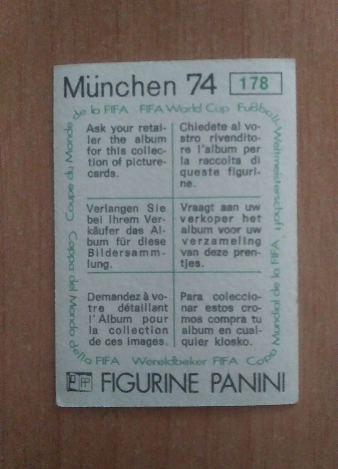 FIGURINE CALCIATORI PANINI MUNCHEN 74 (N. 1-269) SCEGLI DAL MENU A TENDINA