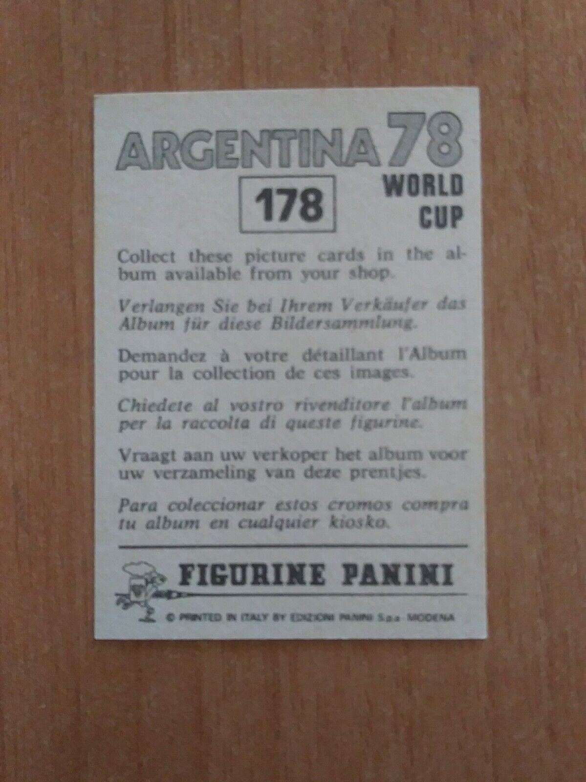 FIGURINE CALCIATORI PANINI ARGENTINA 78 (N. 1-204) SCEGLI DAL MENU A TENDINA