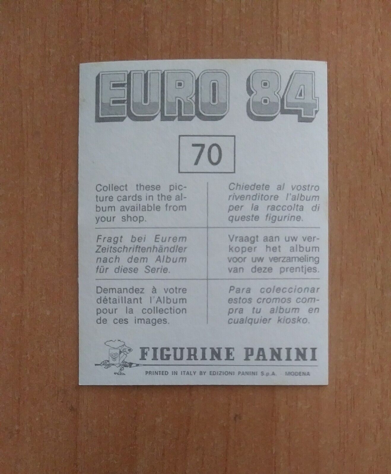 FIGURINE CALCIATORI PANINI EURO 84 (N. 1-127) SCEGLI DAL MENU A TENDINA