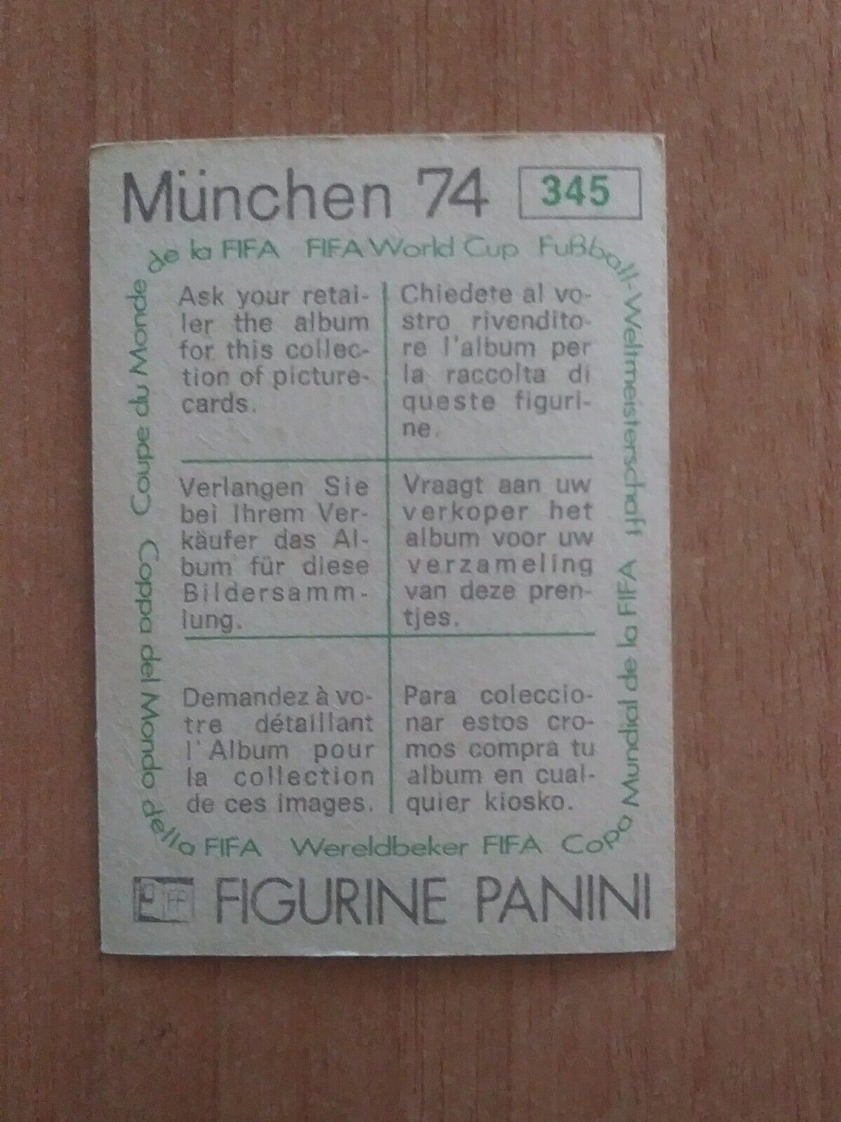 FIGURINE CALCIATORI PANINI MUNCHEN 74 (N. 270-392) SCEGLI DAL MENU A TENDINA