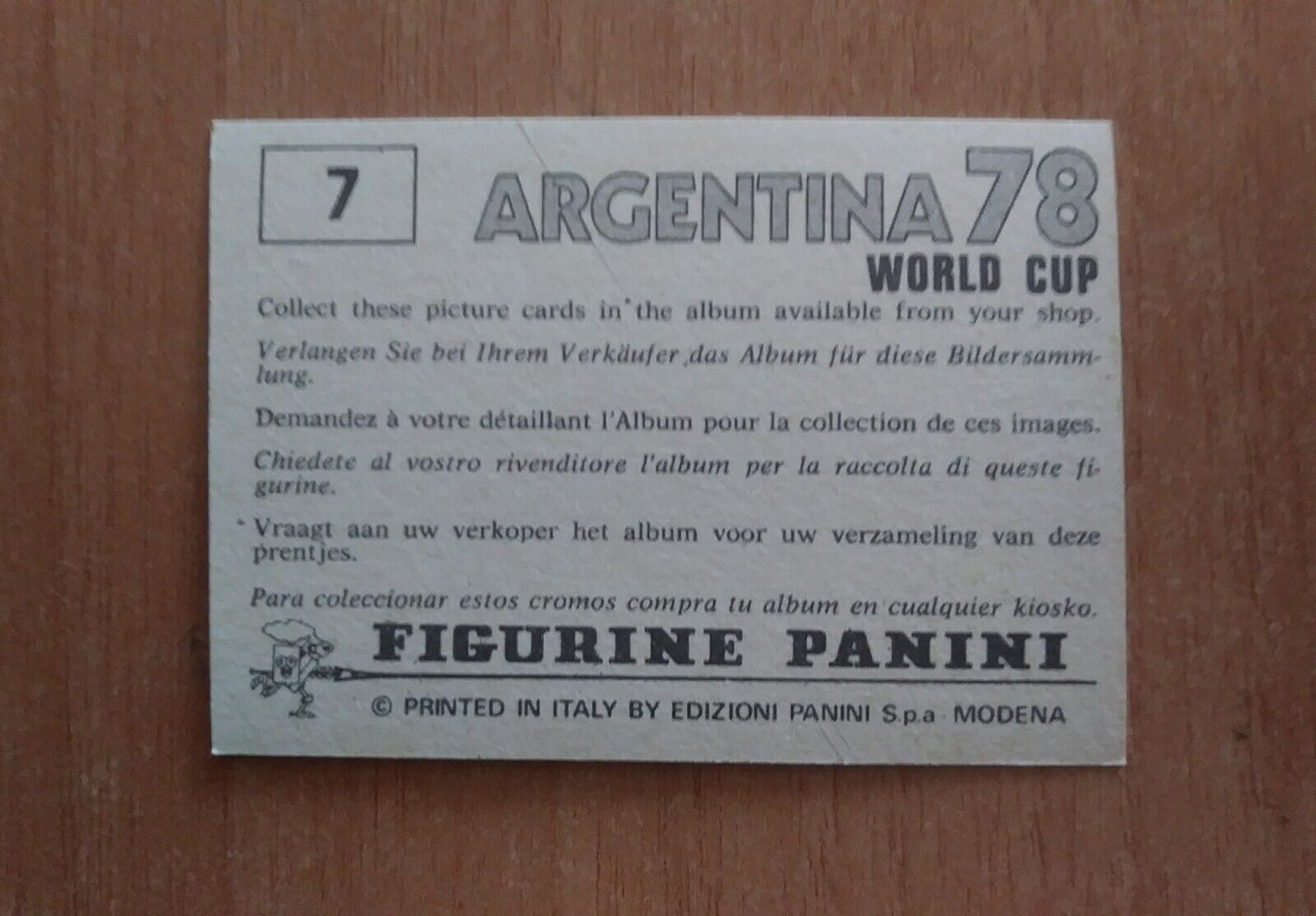 FIGURINE CALCIATORI PANINI ARGENTINA 78 (N. 1-204) SCEGLI DAL MENU A TENDINA