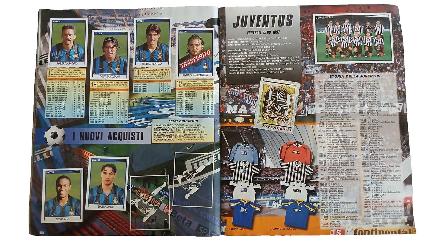 ALBUM CALCIATORI PANINI 1998-99