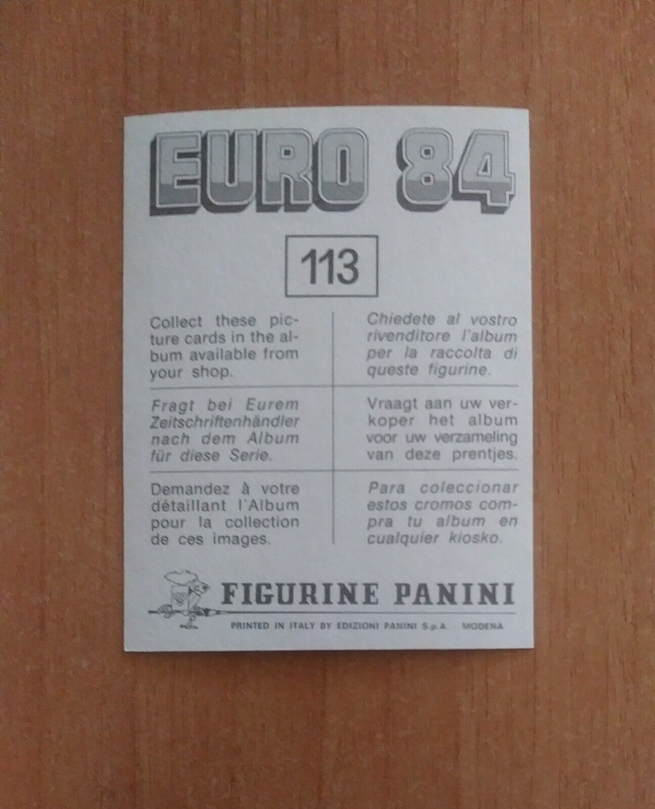 FIGURINE CALCIATORI PANINI EURO 84 (N. 1-127) SCEGLI DAL MENU A TENDINA