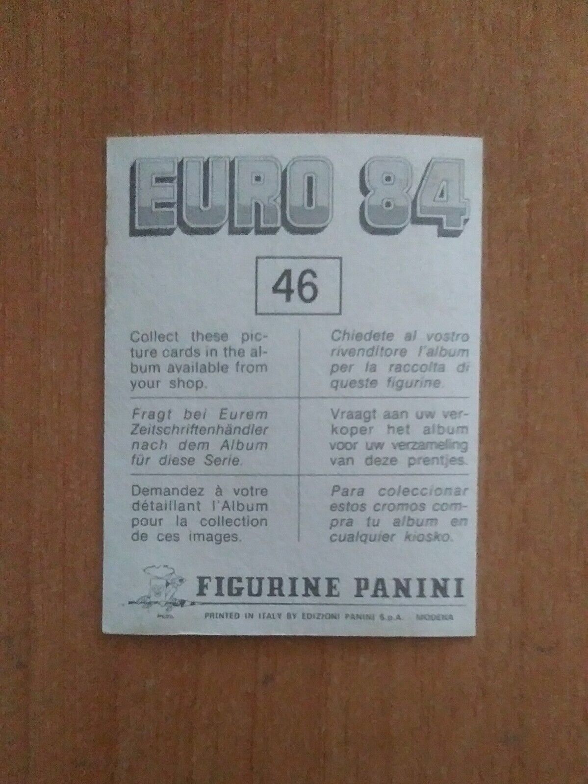 FIGURINE CALCIATORI PANINI EURO 84 (N. 1-127) SCEGLI DAL MENU A TENDINA