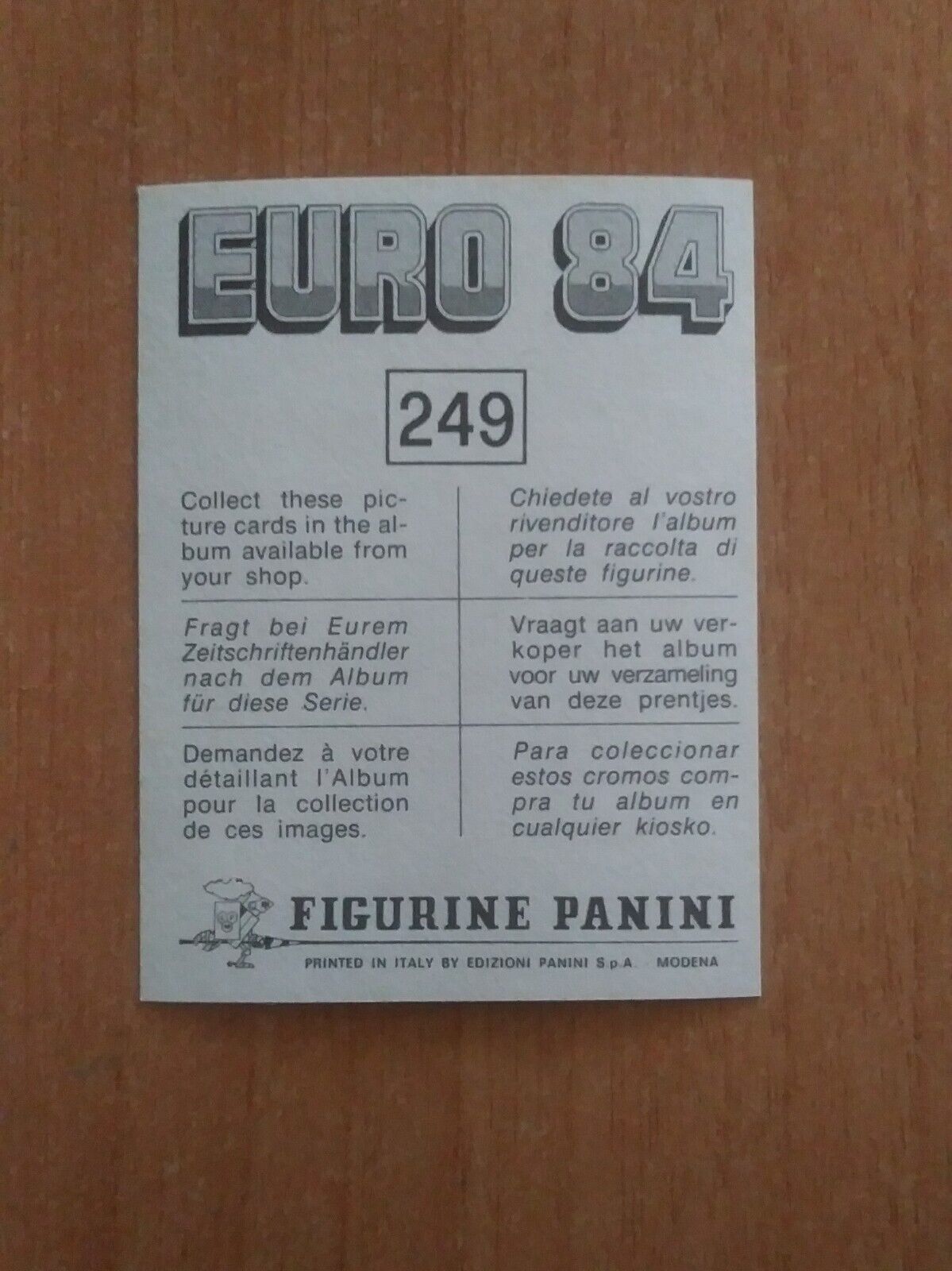 FIGURINE CALCIATORI PANINI EURO 84 (N. 126-258) SCEGLI DAL MENU A TENDINA