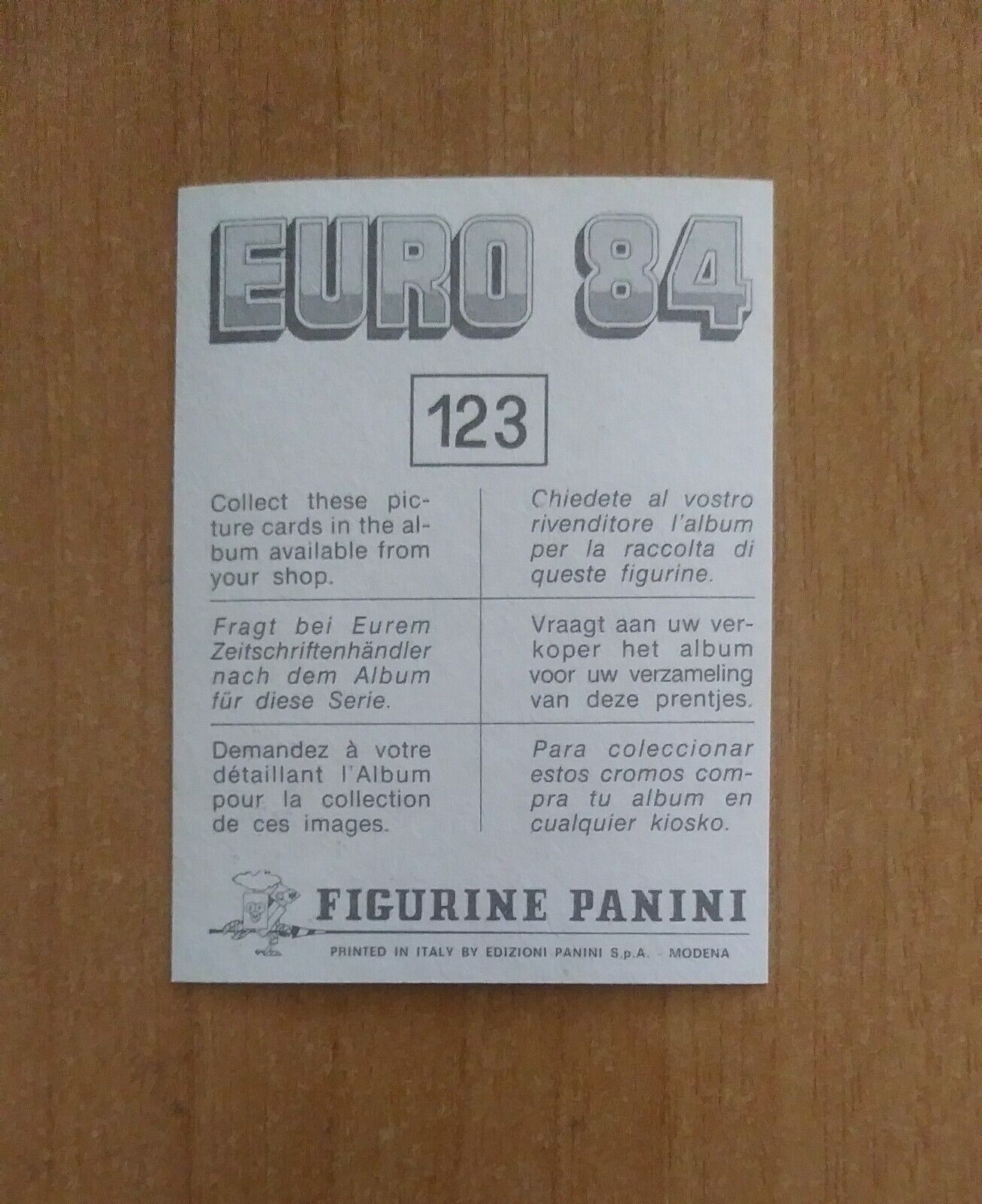 FIGURINE CALCIATORI PANINI EURO 84 (N. 1-127) SCEGLI DAL MENU A TENDINA