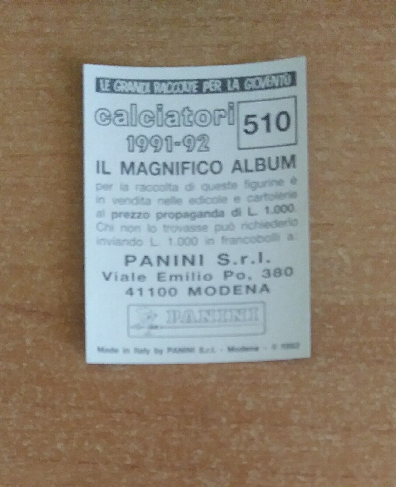 FIGURINE CALCIATORI PANINI 1991-1992 (N. 384-614) SCEGLI DAL MENU A TENDINA