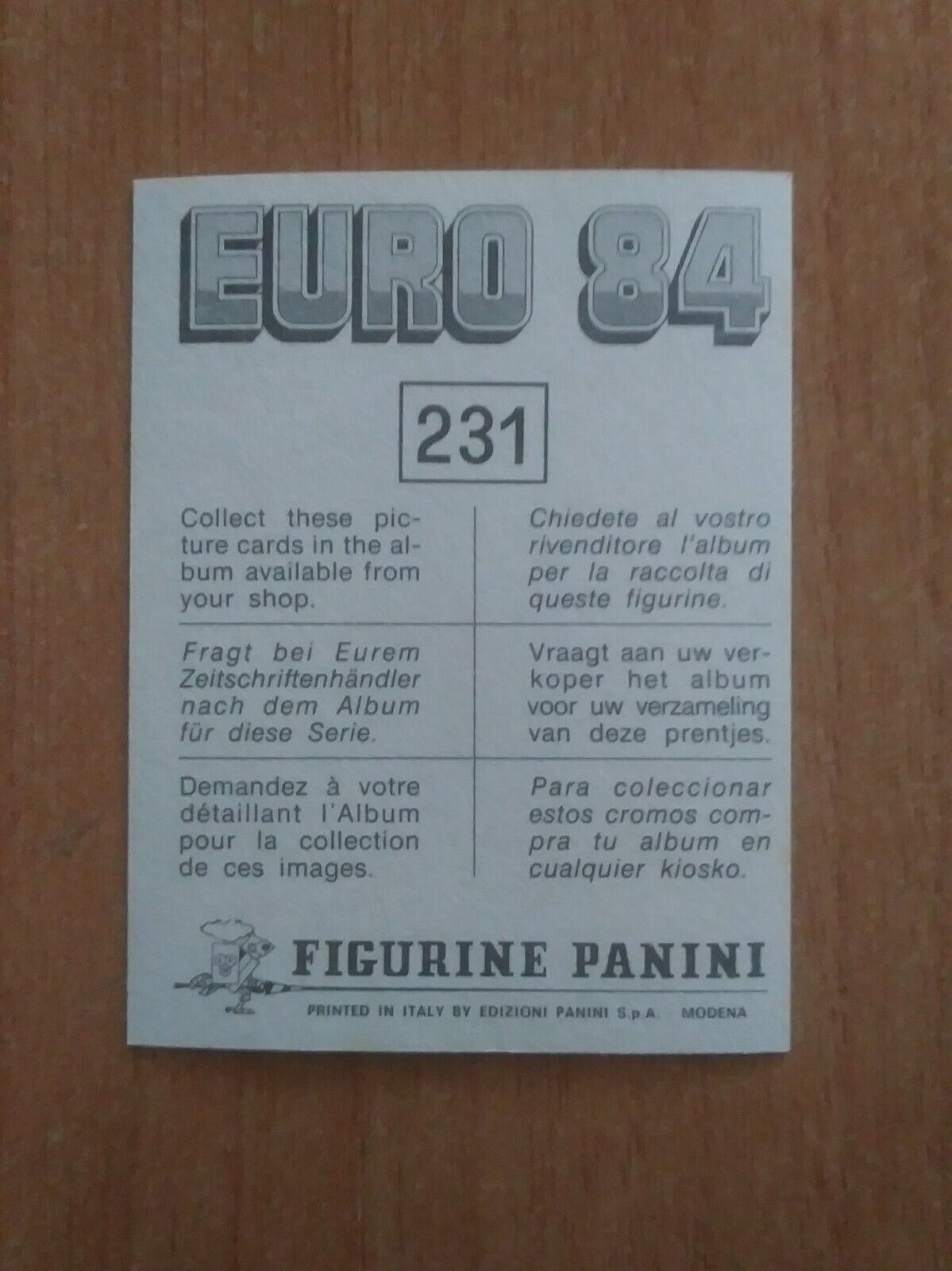 FIGURINE CALCIATORI PANINI EURO 84 (N. 126-258) SCEGLI DAL MENU A TENDINA