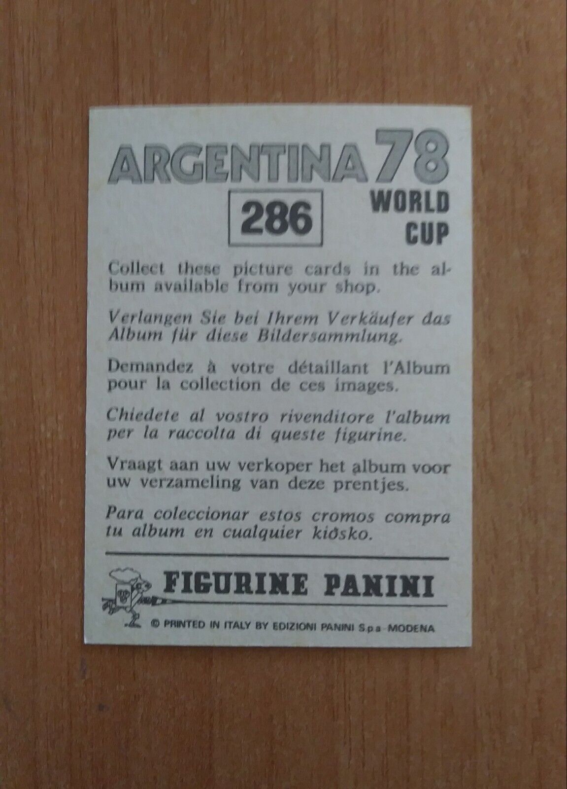 FIGURINE CALCIATORI PANINI ARGENTINA 78 (N. 205-400) SCEGLI DAL MENU A TENDINA