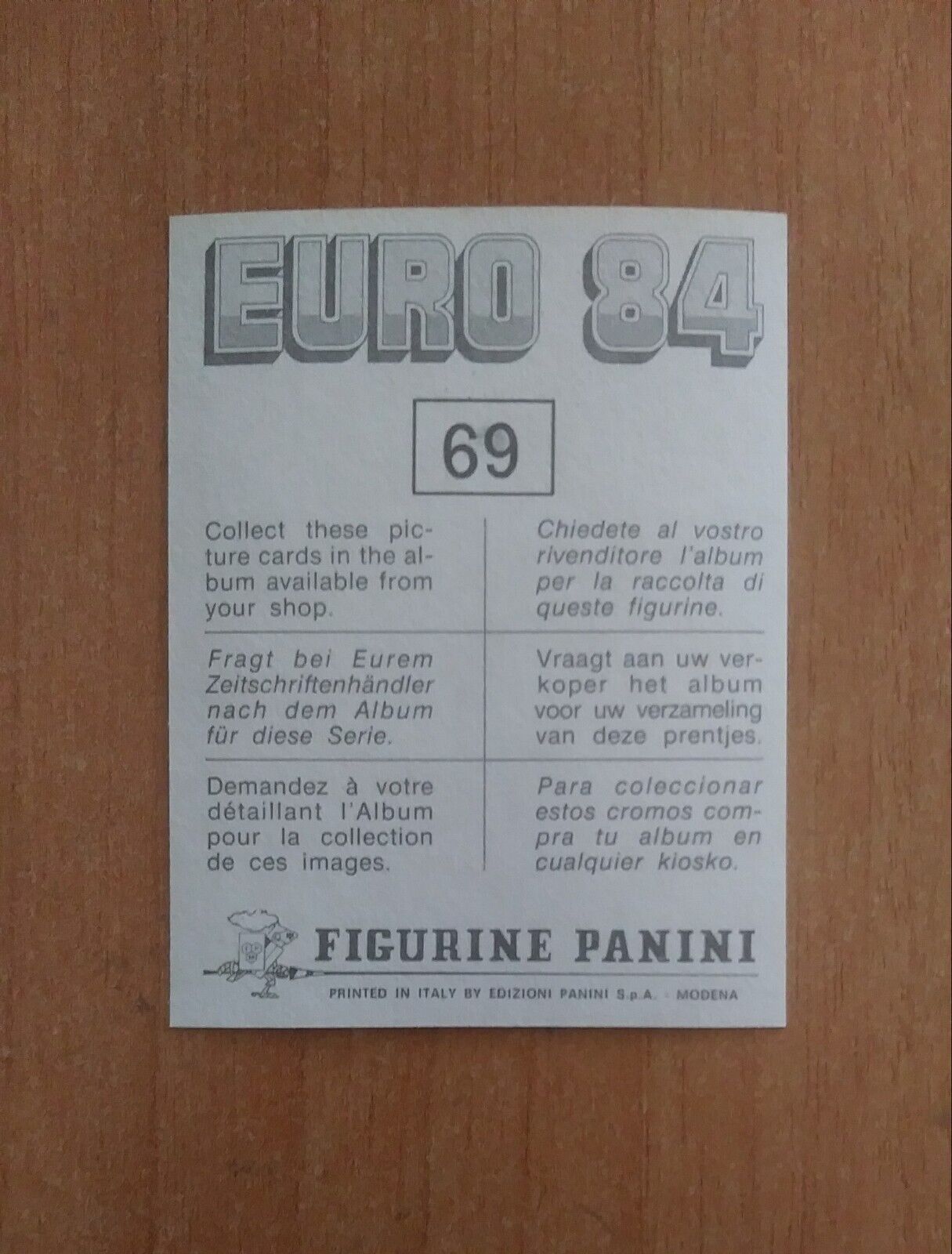 FIGURINE CALCIATORI PANINI EURO 84 (N. 1-127) SCEGLI DAL MENU A TENDINA