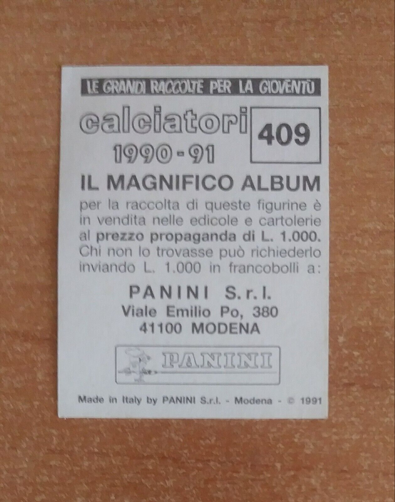 FIGURINE CALCIATORI PANINI 1990-1991 (N. 345-545) SCEGLI DAL MENU A TENDINA