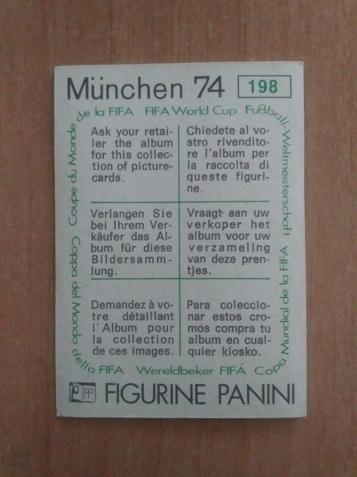 FIGURINE CALCIATORI PANINI MUNCHEN 74 (N. 1-269) SCEGLI DAL MENU A TENDINA