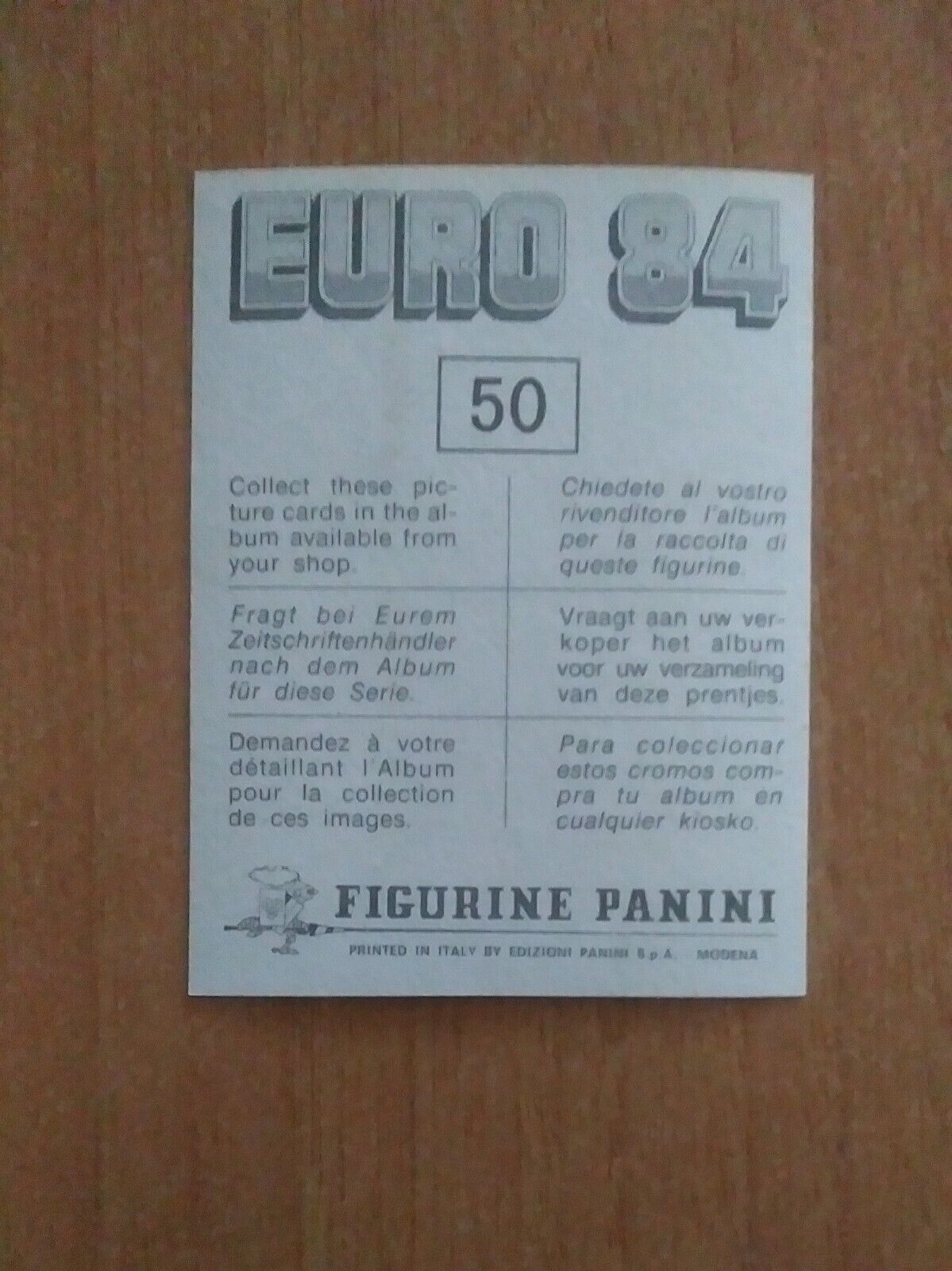 FIGURINE CALCIATORI PANINI EURO 84 (N. 1-127) SCEGLI DAL MENU A TENDINA