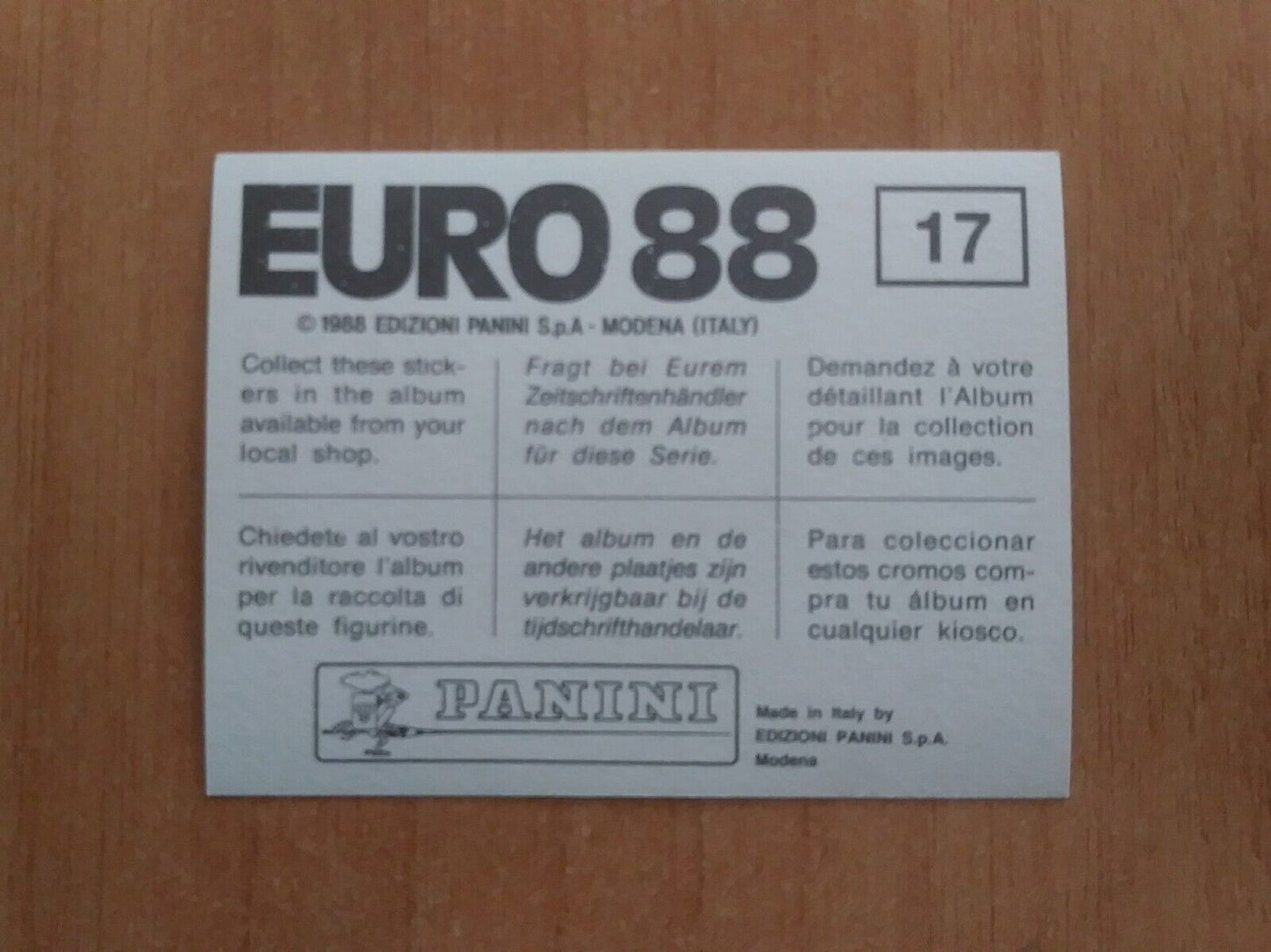 FIGURINE CALCIATORI PANINI EURO 88 SCEGLI DAL MENU A TENDINA