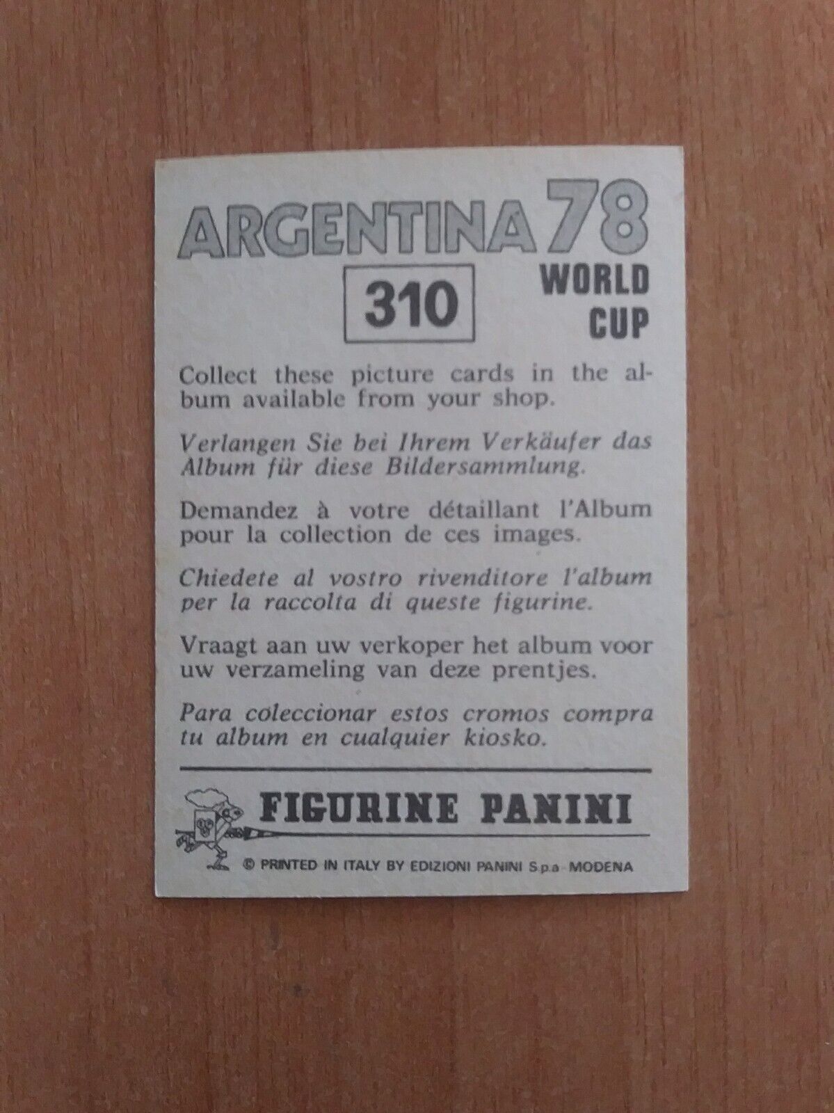 FIGURINE CALCIATORI PANINI ARGENTINA 78 (N. 205-400) SCEGLI DAL MENU A TENDINA