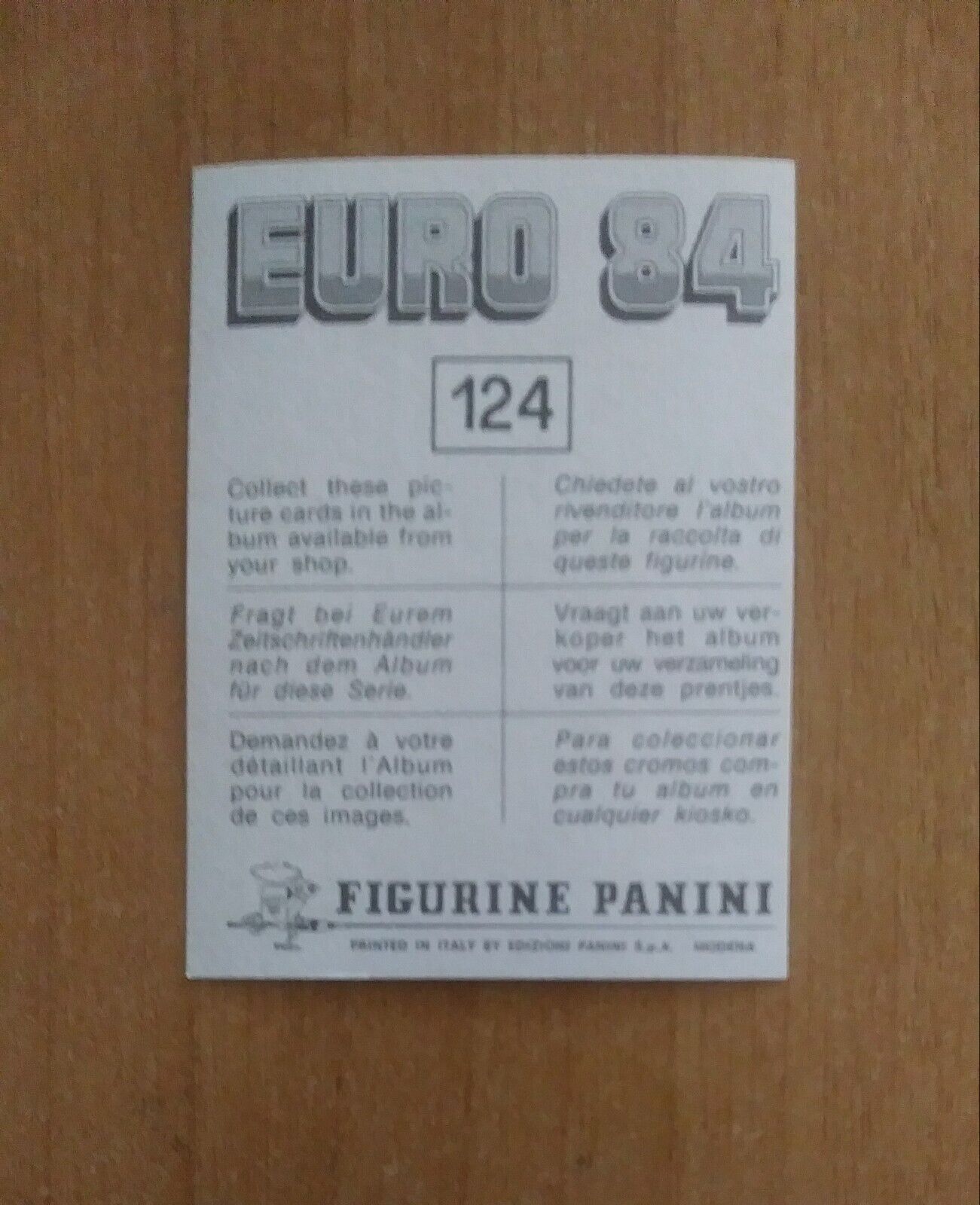 FIGURINE CALCIATORI PANINI EURO 84 (N. 1-127) SCEGLI DAL MENU A TENDINA