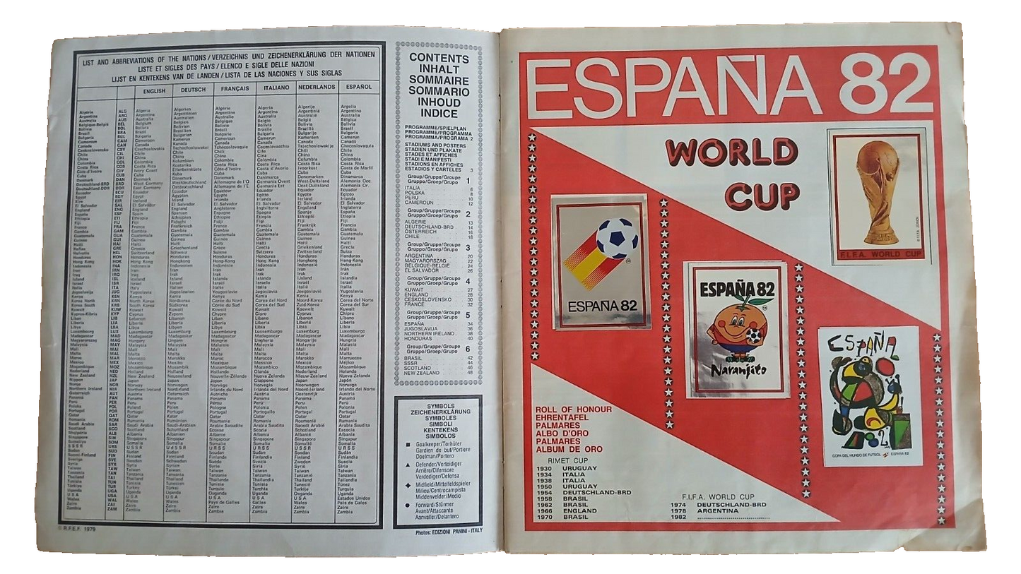 ALBUM CALCIATORI PANINI WORLD CUP ESPANA 82