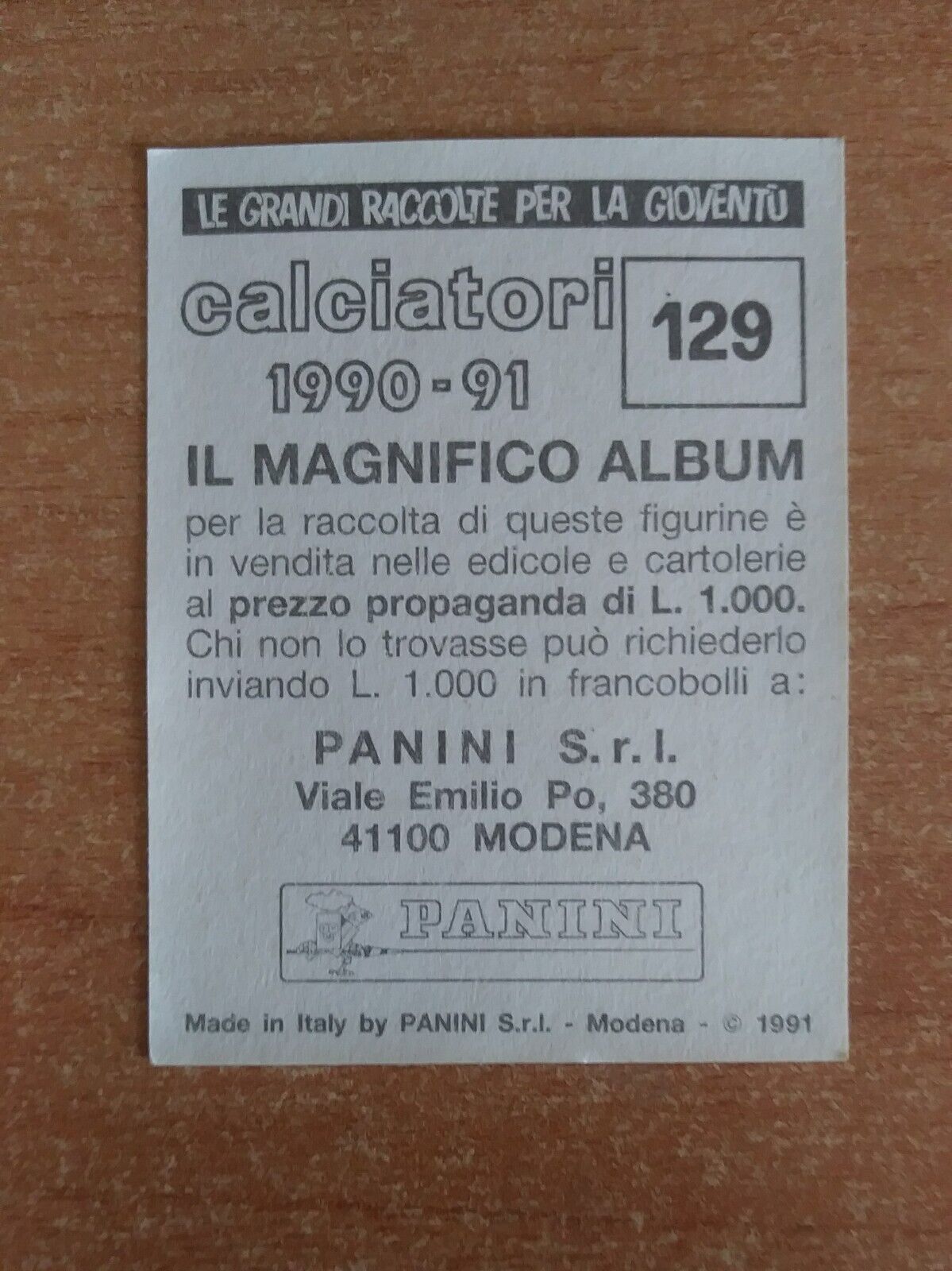 FIGURINE CALCIATORI PANINI 1990-1991 (N. 1-339) SCEGLI DAL MENU A TENDINA