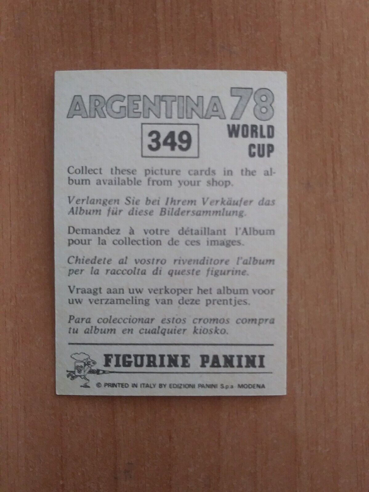 FIGURINE CALCIATORI PANINI ARGENTINA 78 (N. 205-400) SCEGLI DAL MENU A TENDINA