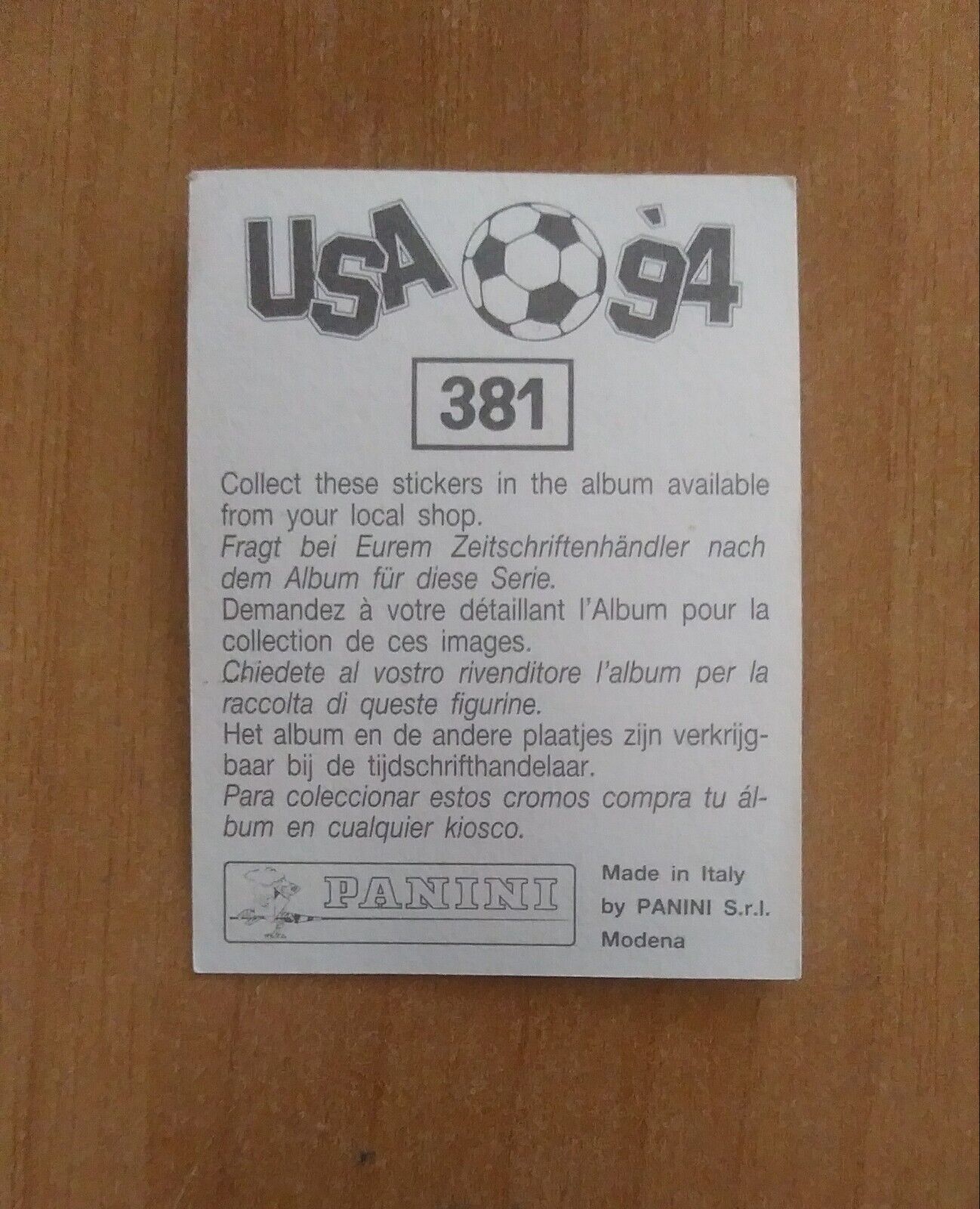 FIGURINE CALCIATORI PANINI USA 94 (N. 266-440) SCEGLI DAL MENU A TENDINA